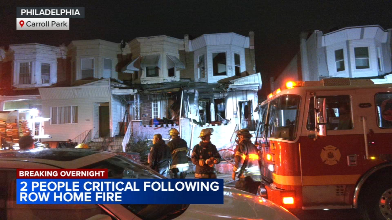 Two people critically injured after rowhome fire in West Philadelphia