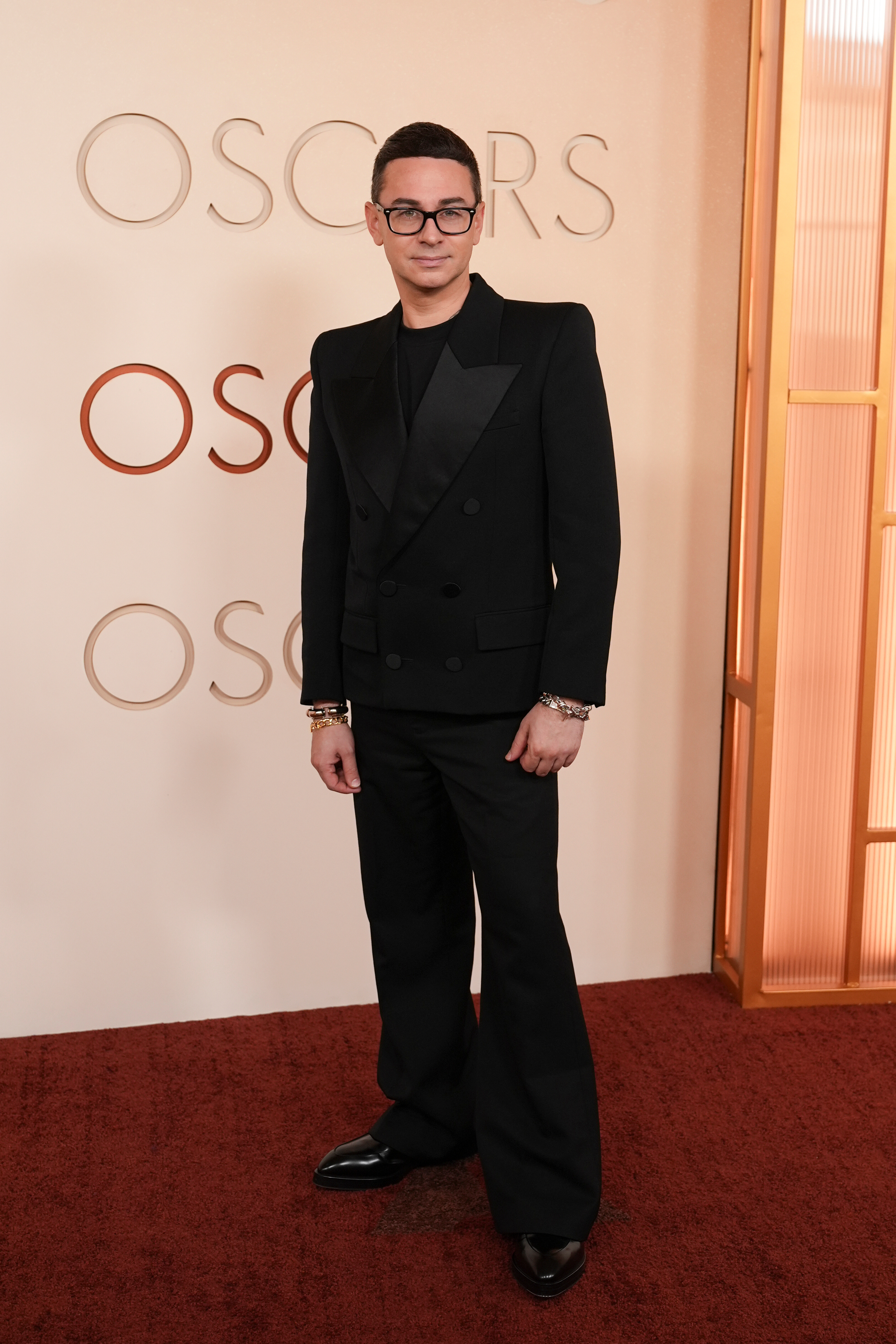 Christian Siriano arrives at the Oscars on Sunday, March 15, 2026, at the Dolby Theatre in Los Angeles.