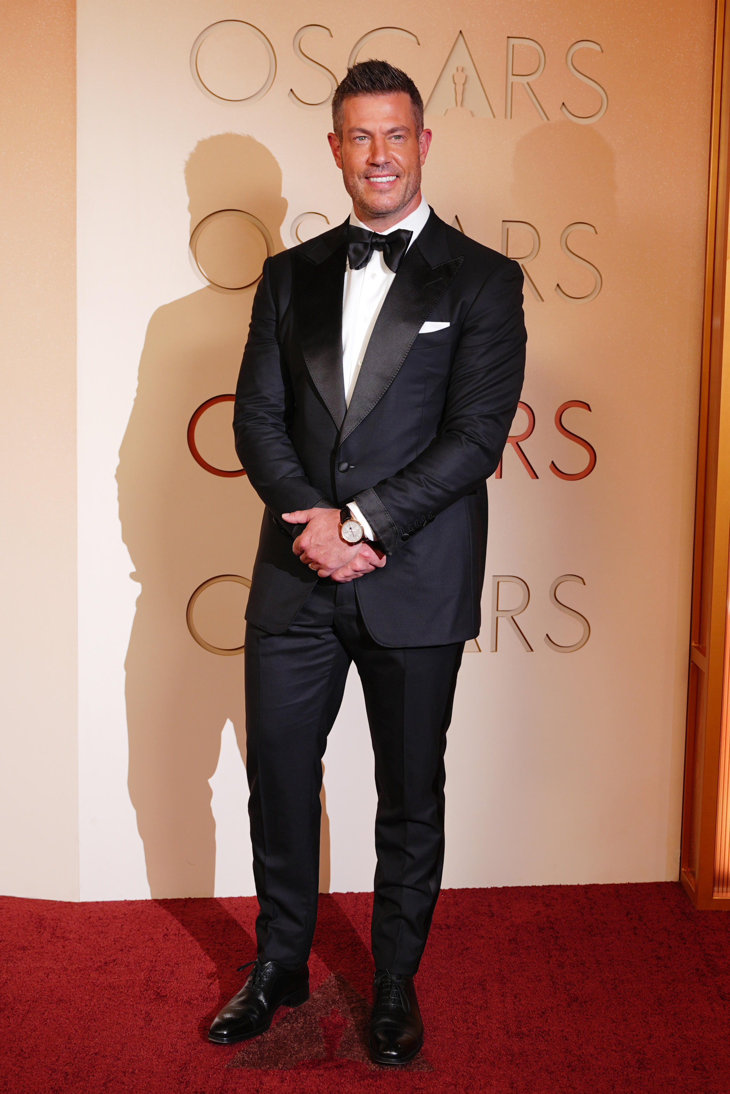 Jesse Palmer arrives at the Oscars on Sunday, March 15, 2026, at the Dolby Theatre in Los Angeles.