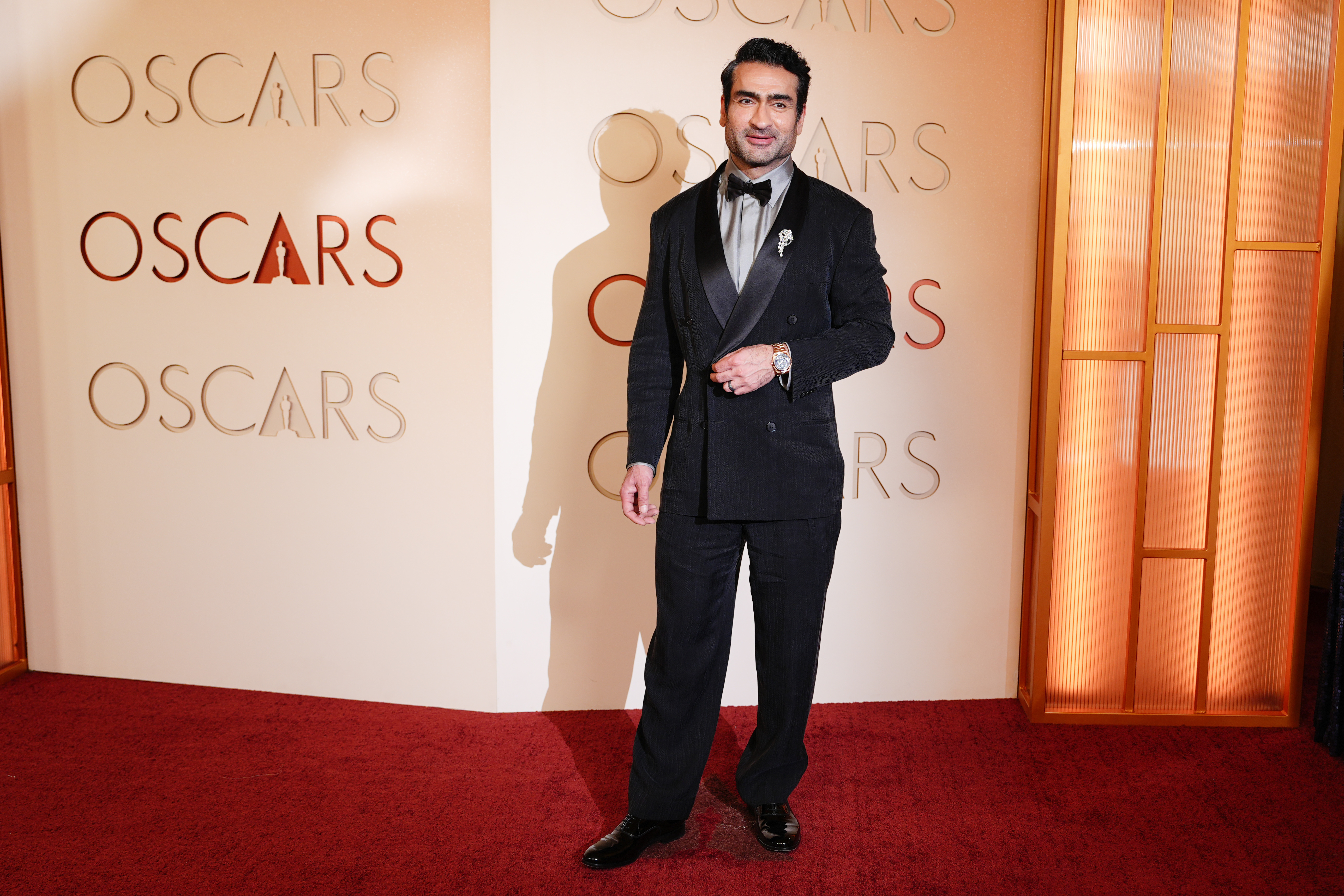 Kumail Nanjiani arrives at the Oscars on Sunday, March 15, 2026, at the Dolby Theatre in Los Angeles.
