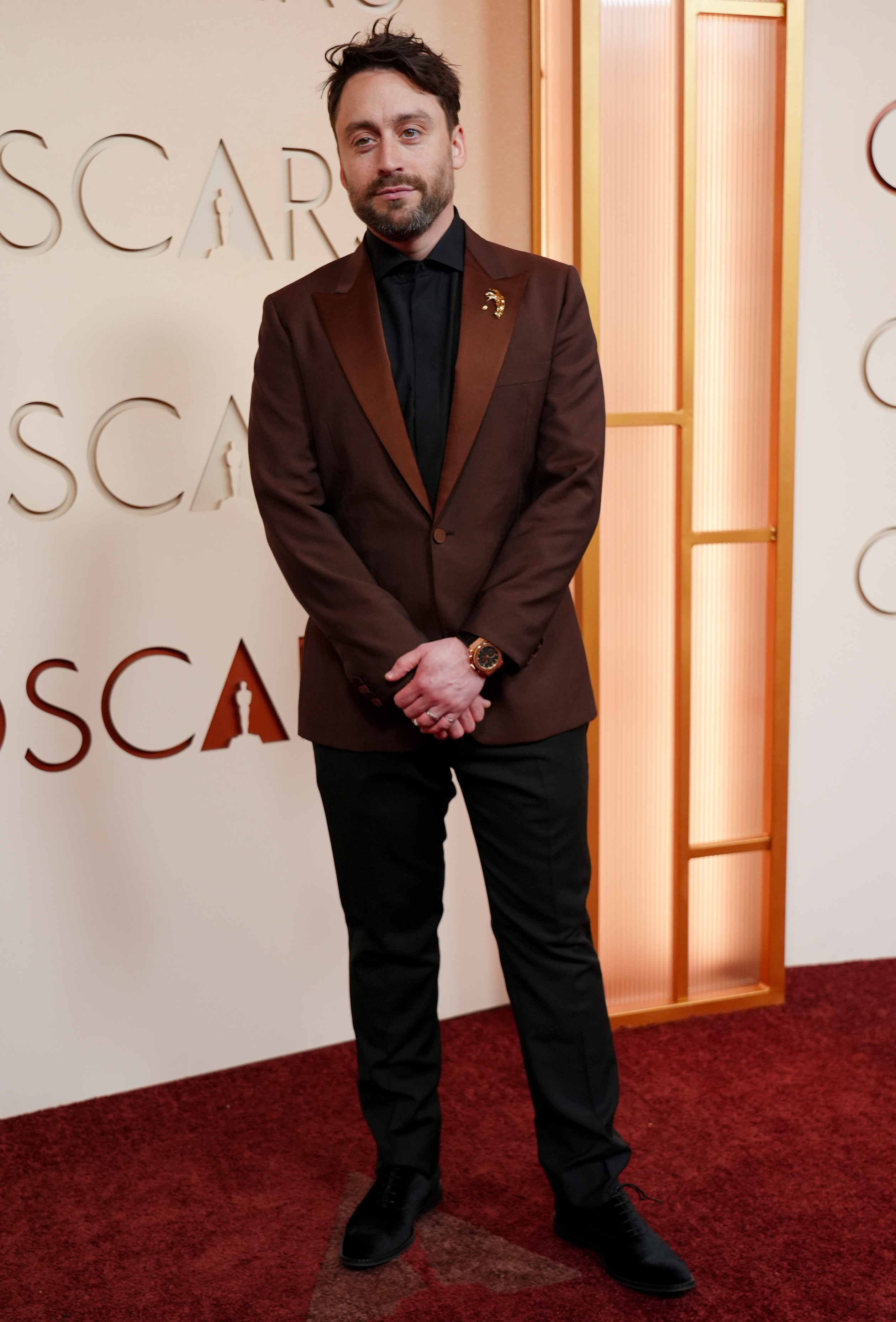 Kieran Culkin arrives at the Oscars on Sunday, March 15, 2026, at the Dolby Theatre in Los Angeles.