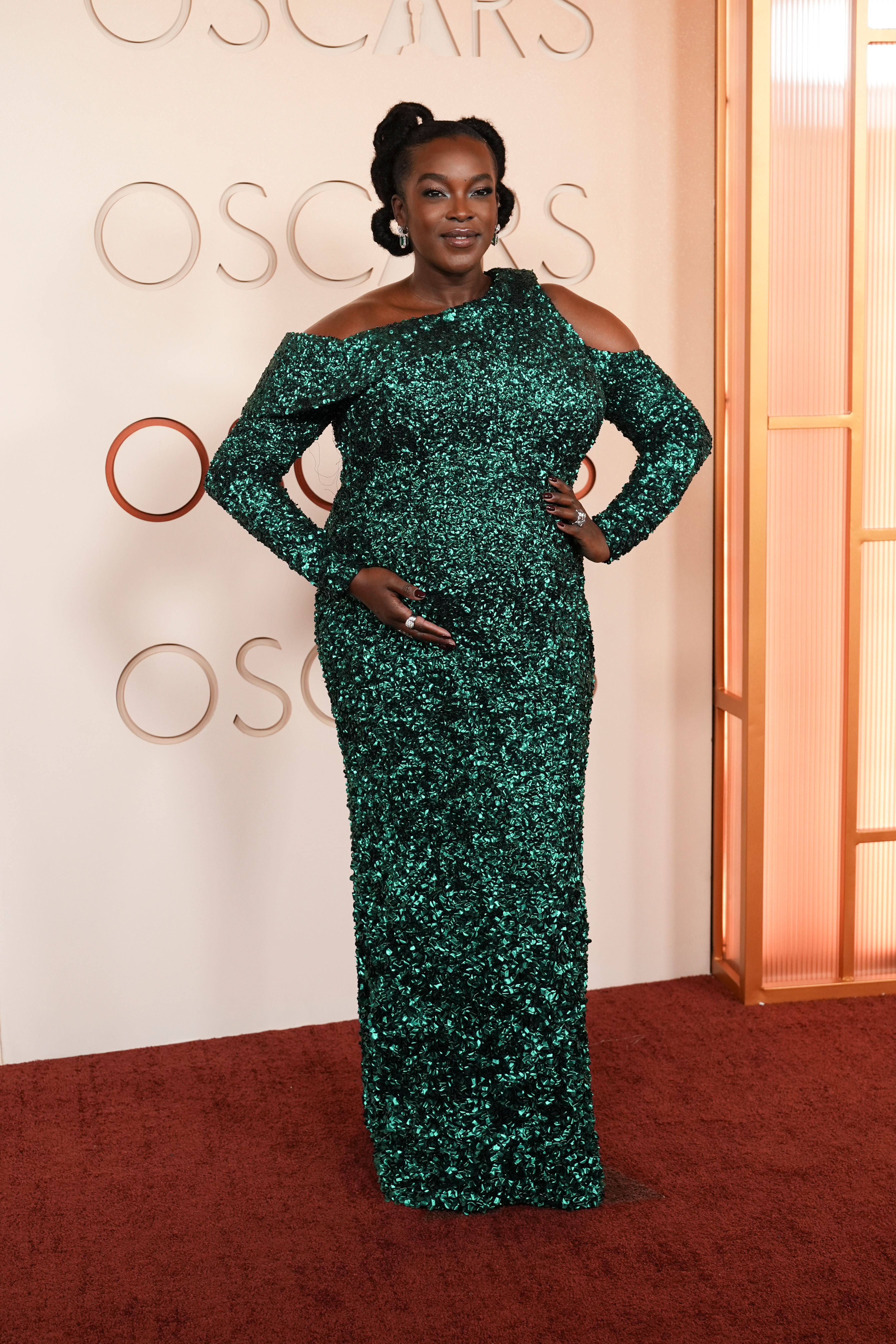 Wunmi Mosaku arrives at the Oscars on Sunday, March 15, 2026, at the Dolby Theatre in Los Angeles.