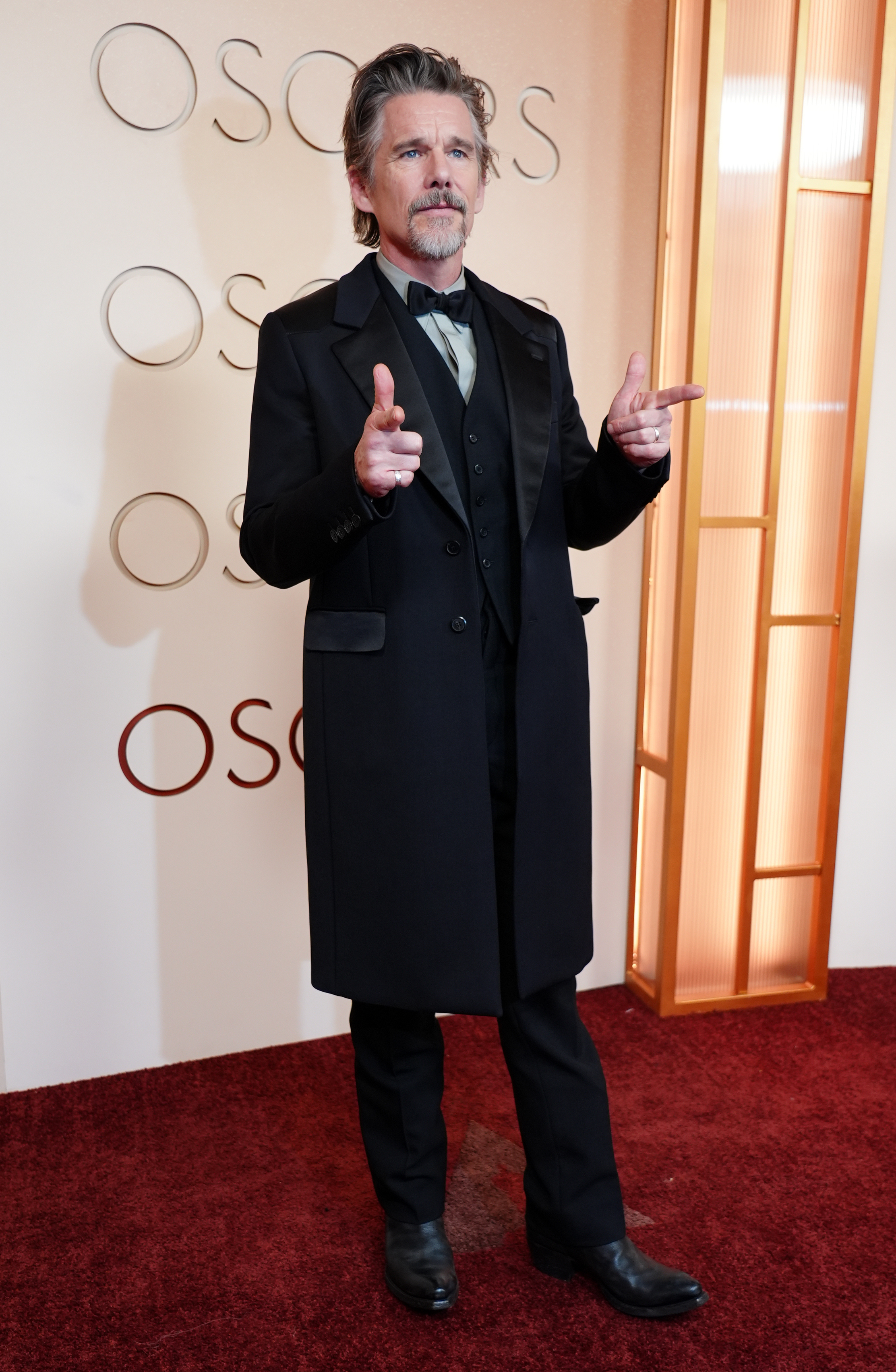 Ethan Hawke arrives at the Oscars on Sunday, March 15, 2026, at the Dolby Theatre in Los Angeles.