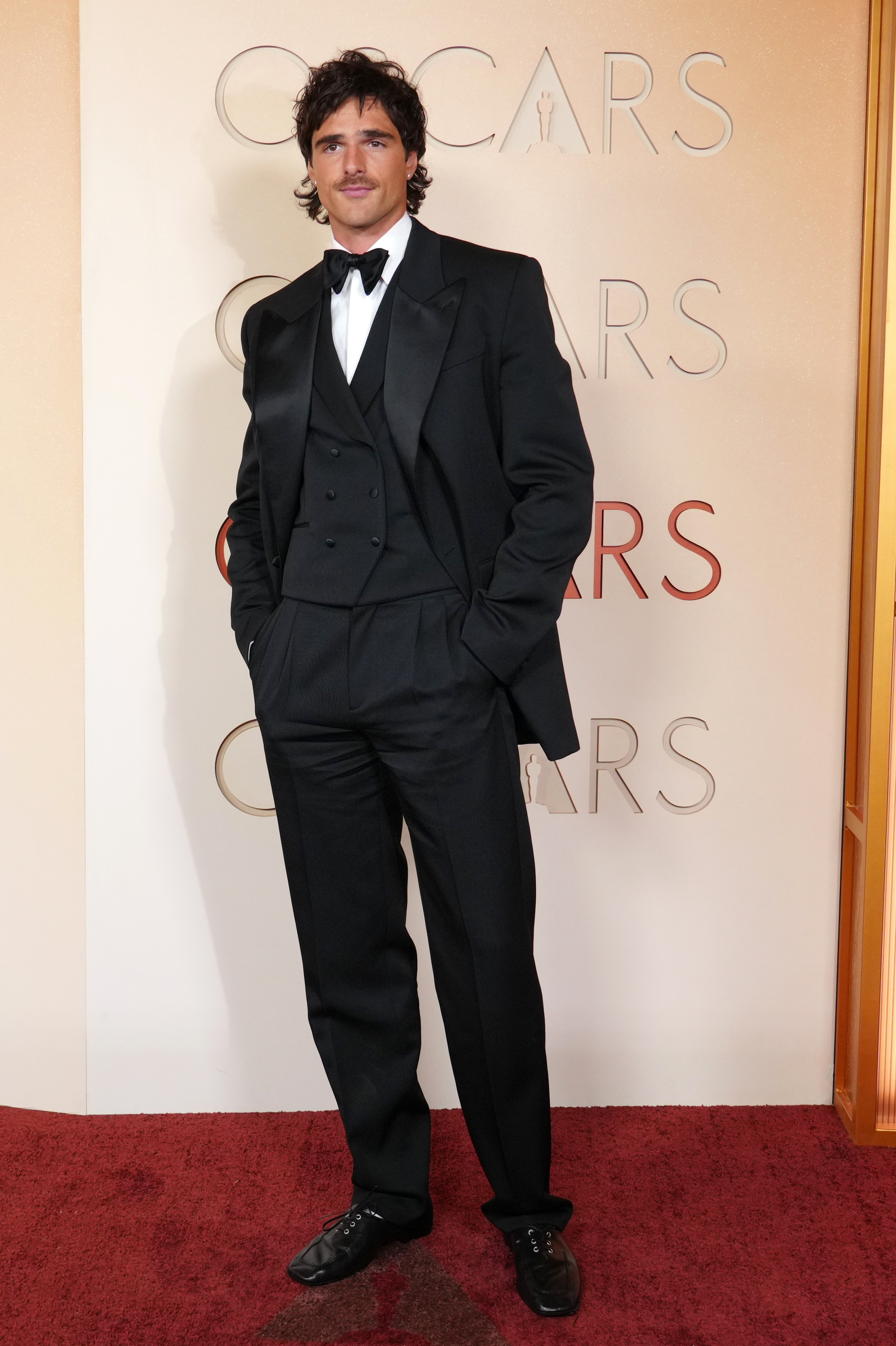 Jacob Elordi arrives at the Oscars on Sunday, March 15, 2026, at the Dolby Theatre in Los Angeles.