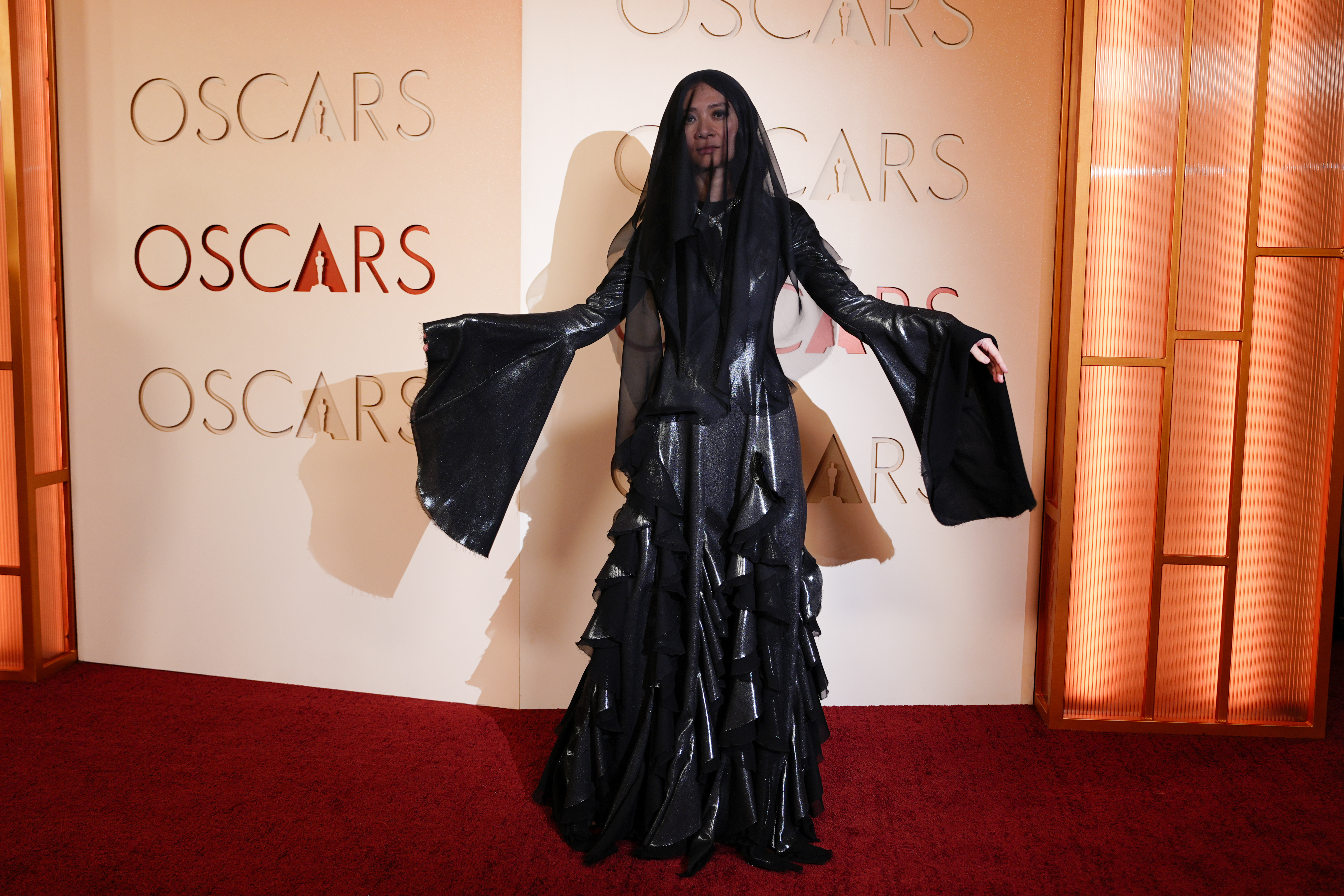 Chloe Zhao arrives at the Oscars on Sunday, March 15, 2026, at the Dolby Theatre in Los Angeles.