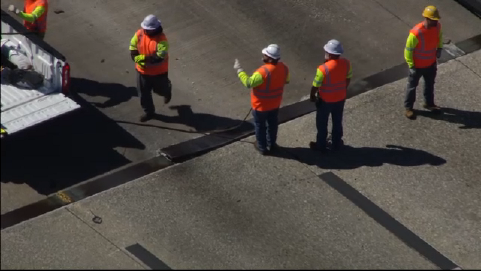 Multiple lanes of Katy Freeway WB shut down near Campbell after damage to road, TxDOT says