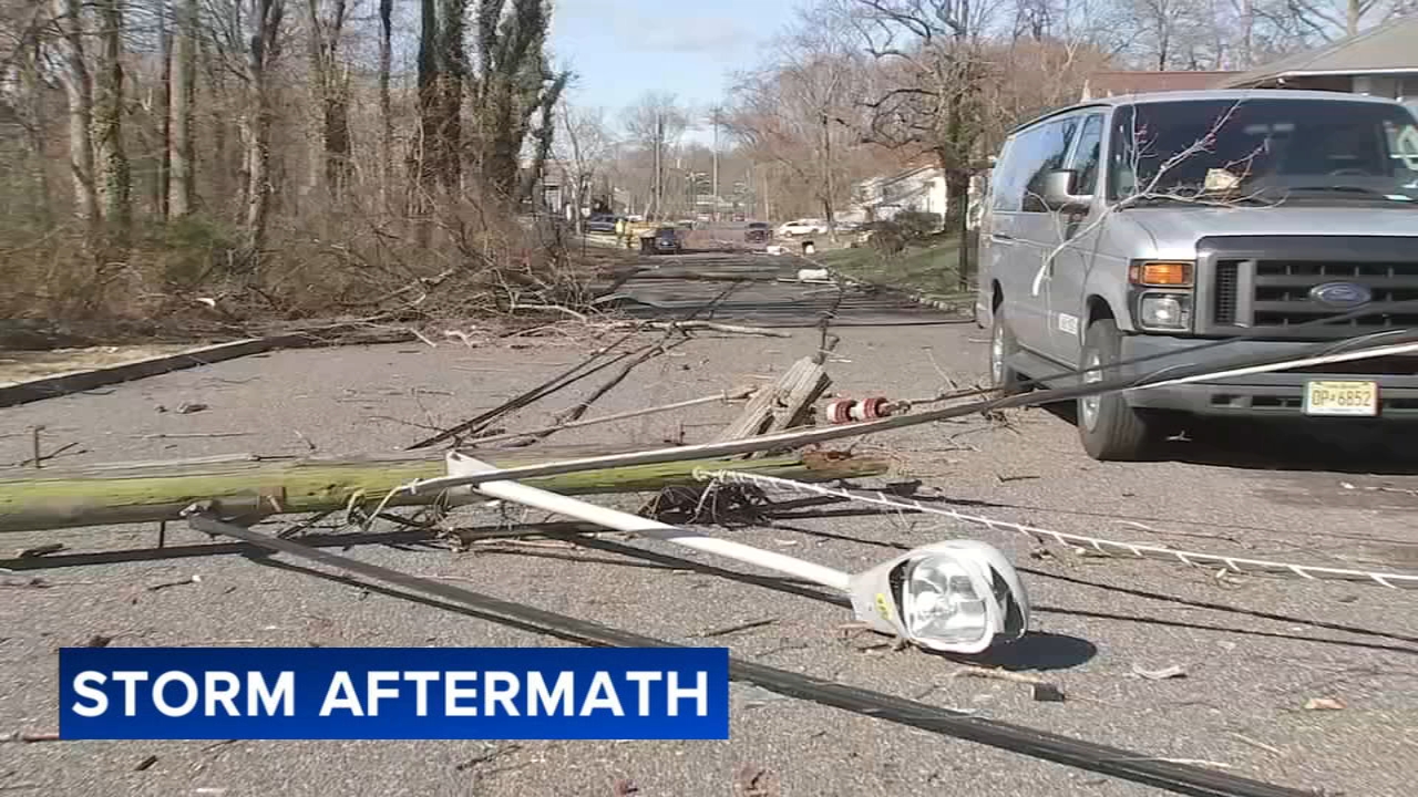 Storm cleanup continues in South Jersey as downed trees and power outages linger