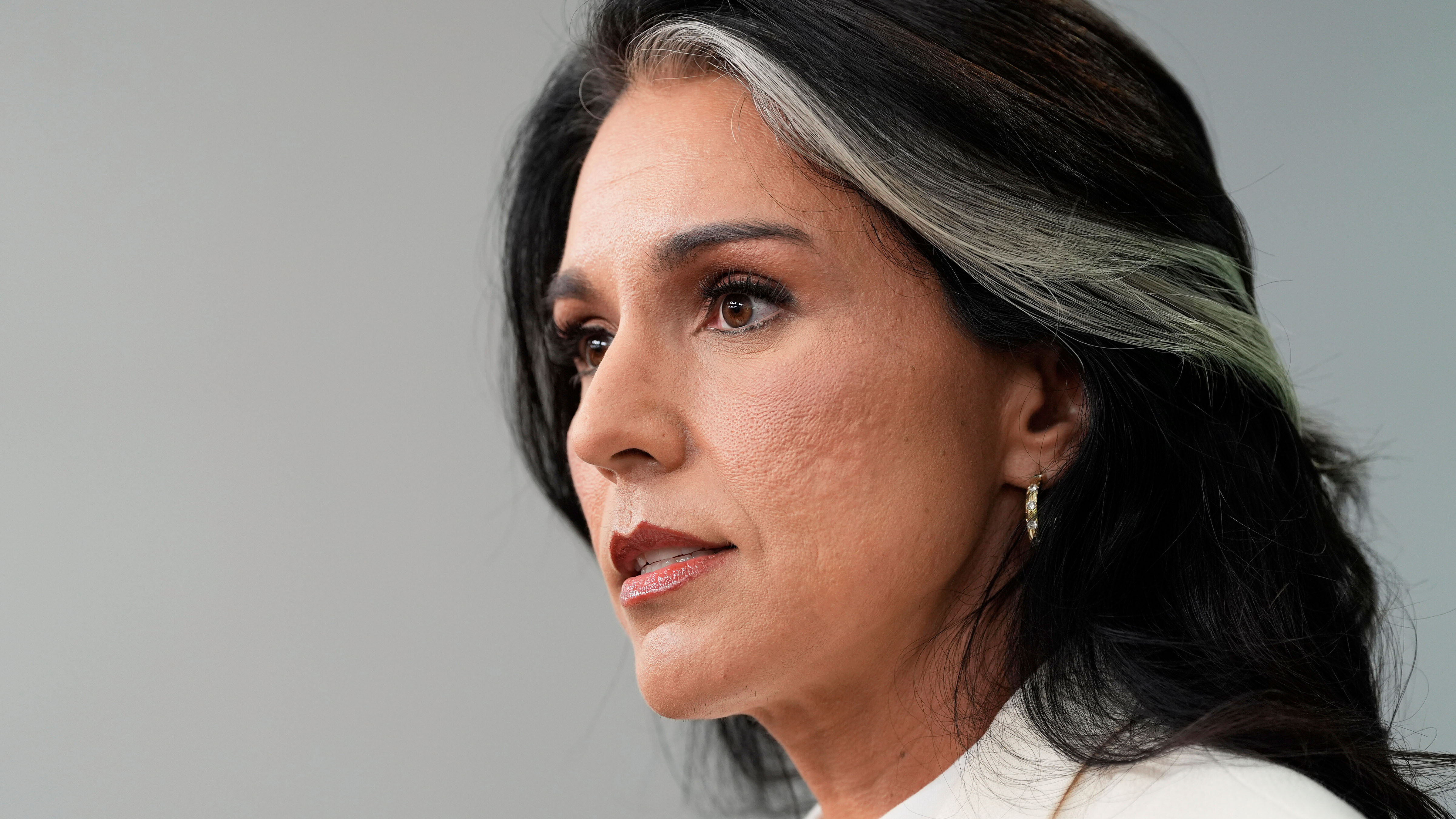 Director of National Intelligence Tulsi Gabbard, speaks with reporters in the James Brady Press Briefing Room at the White House, Wednesday, July 23, 2025, in Washington.