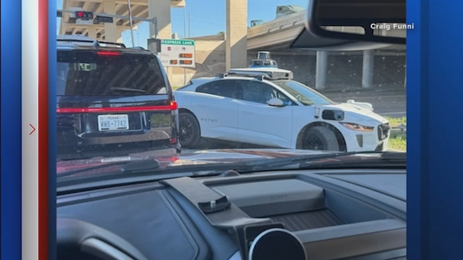 Only on 13: Video shows a Waymo vehicle trying to drive the wrong way onto an HOV lane