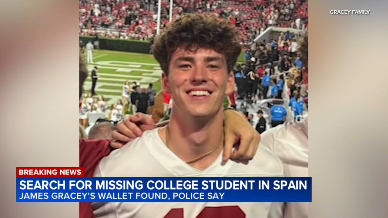 Missing college student James Gracey's wallet found in sea, Spanish police say