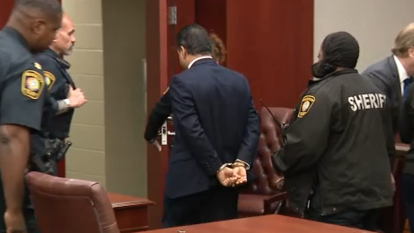 For more than a week, George's felony trial took place at the county's justice center in Richmond. On Friday afternoon, he was taken from the courtroom in handcuffs.