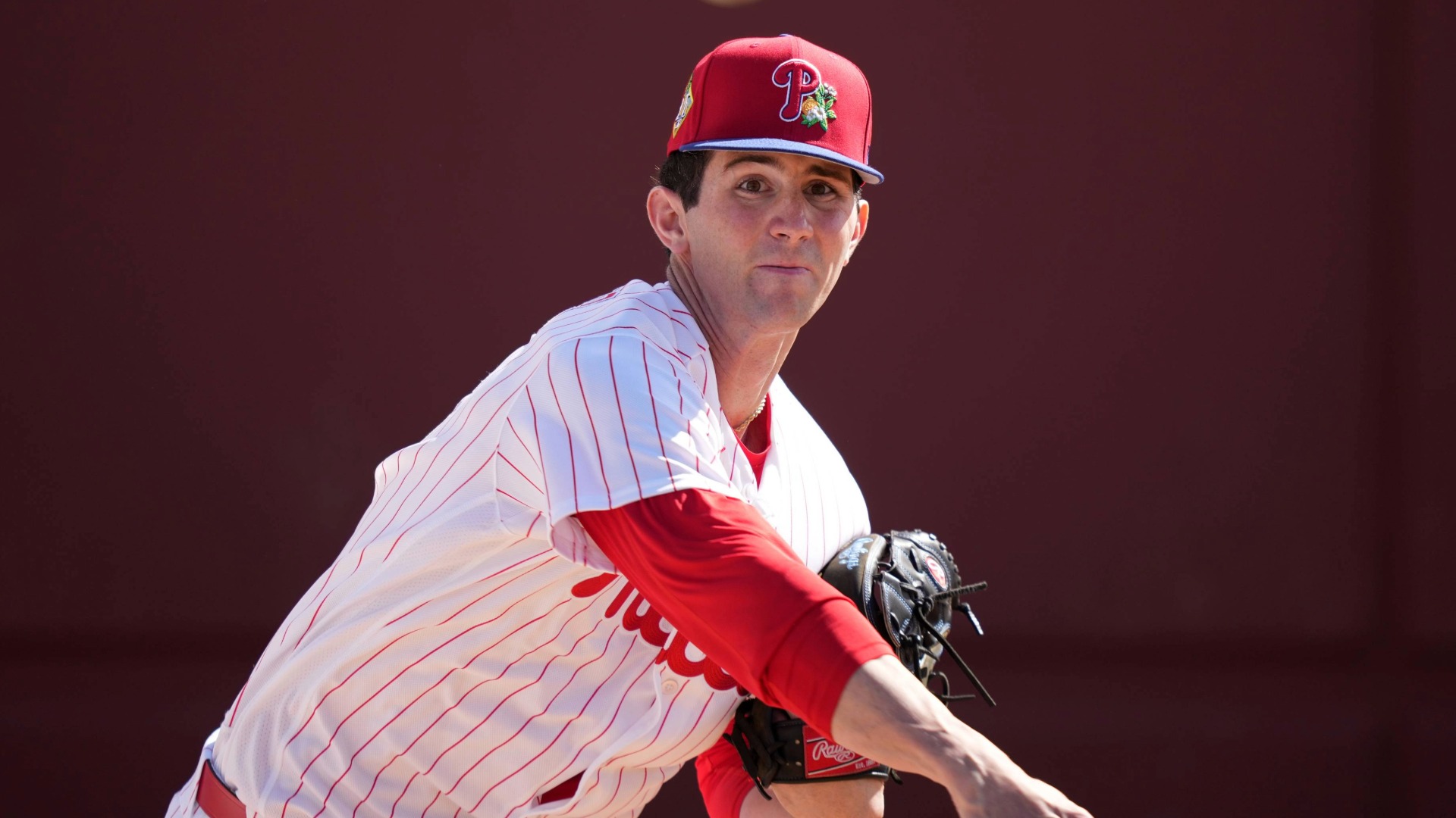 Philadelphia Phillies' Andrew Painter works out during spring training baseball Monday, Feb. 16, 2026, in Clearwater, Fla.