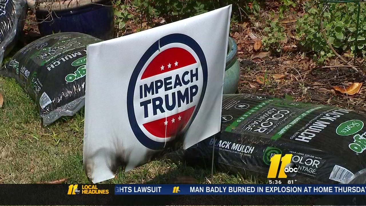 Political signs torched in Durham neighborhood