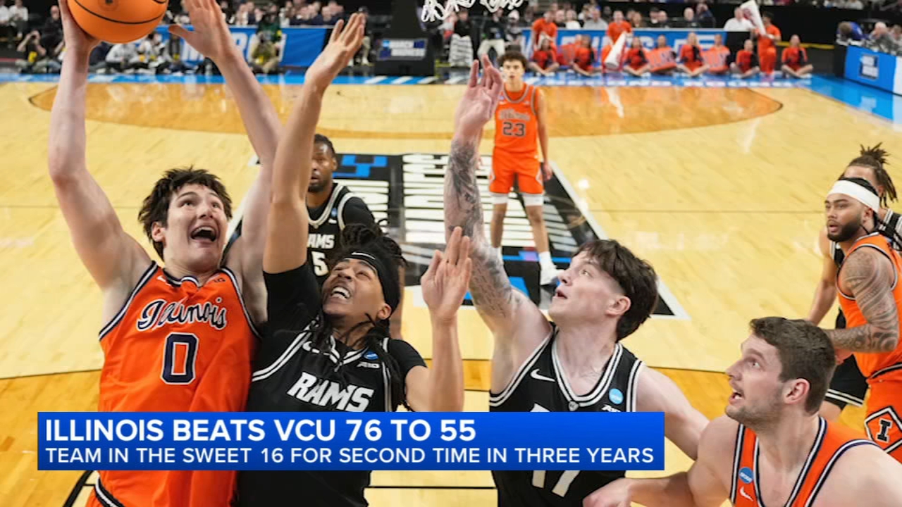 No. 3 seed Illinois beats 11th-seeded VCU 76-55 to reach Sweet 16
