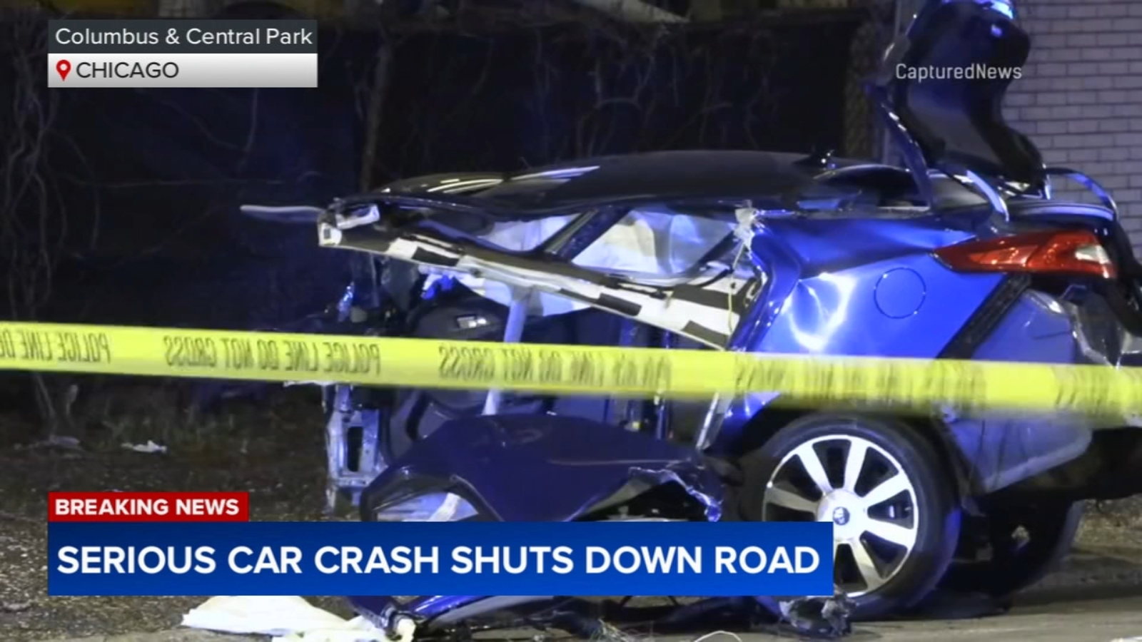 Crash rips car in half on Chicago's Southwest Side; police say 2 critically hurt