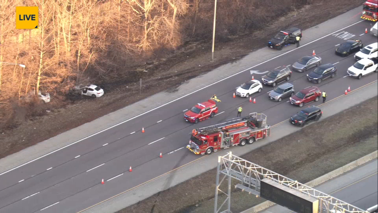 Chopper 7 was over the scene at 7:15 a.m. on Monday.