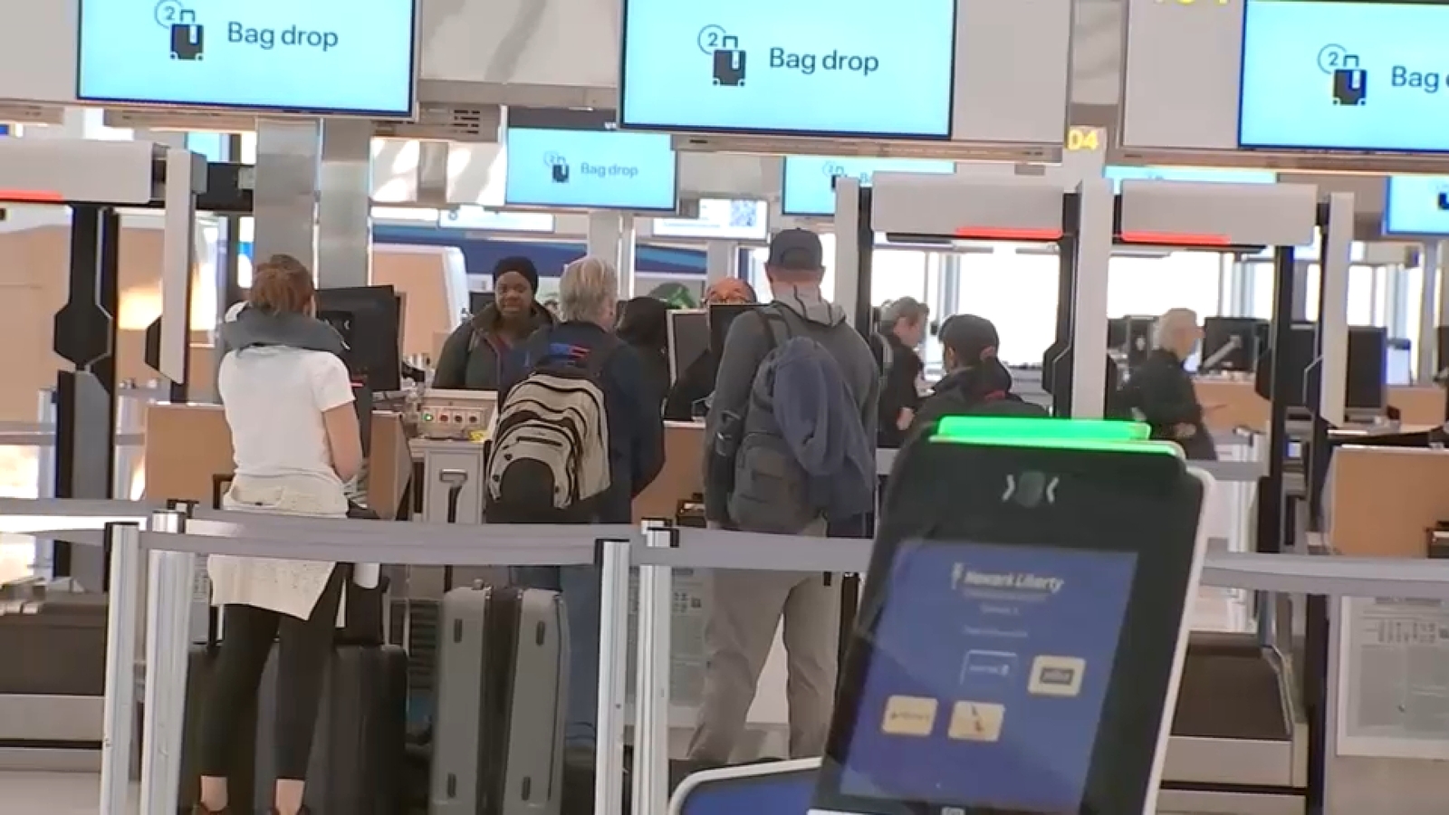 Newark Airport security lines moving smoothly while shutdown sparks