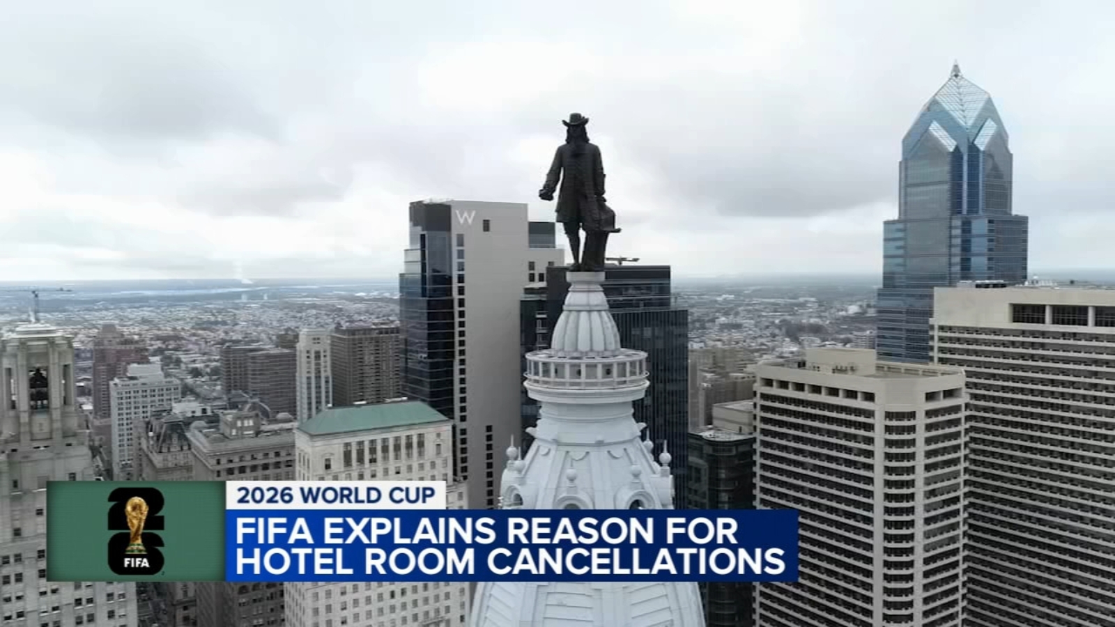 Philadelphia skyline and hotel districts