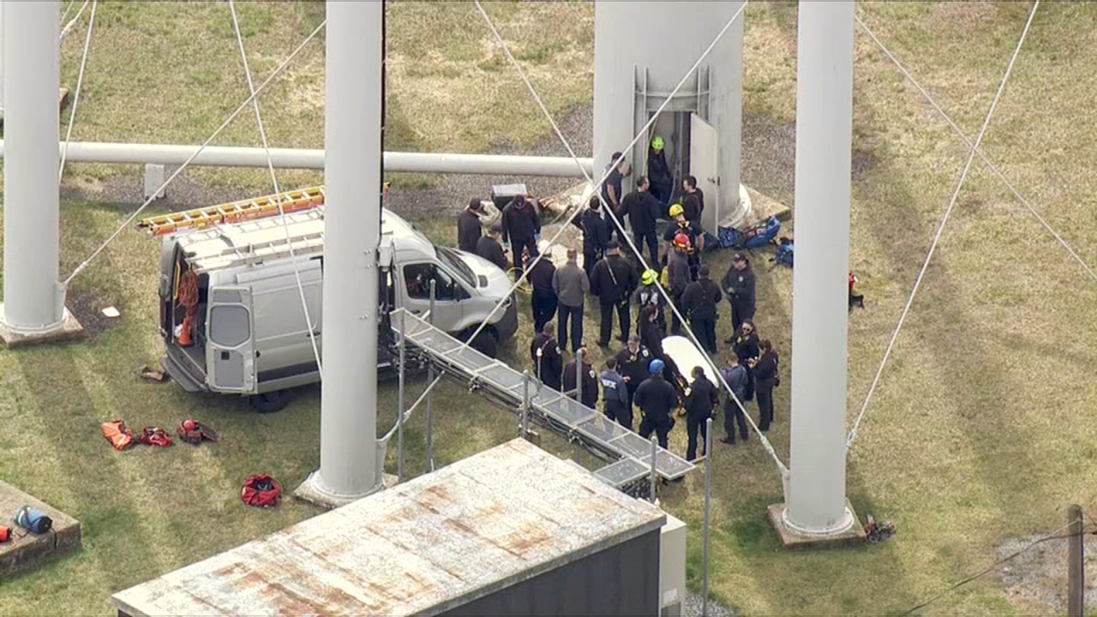 Worker rescued from water tower after suffering medical emergency