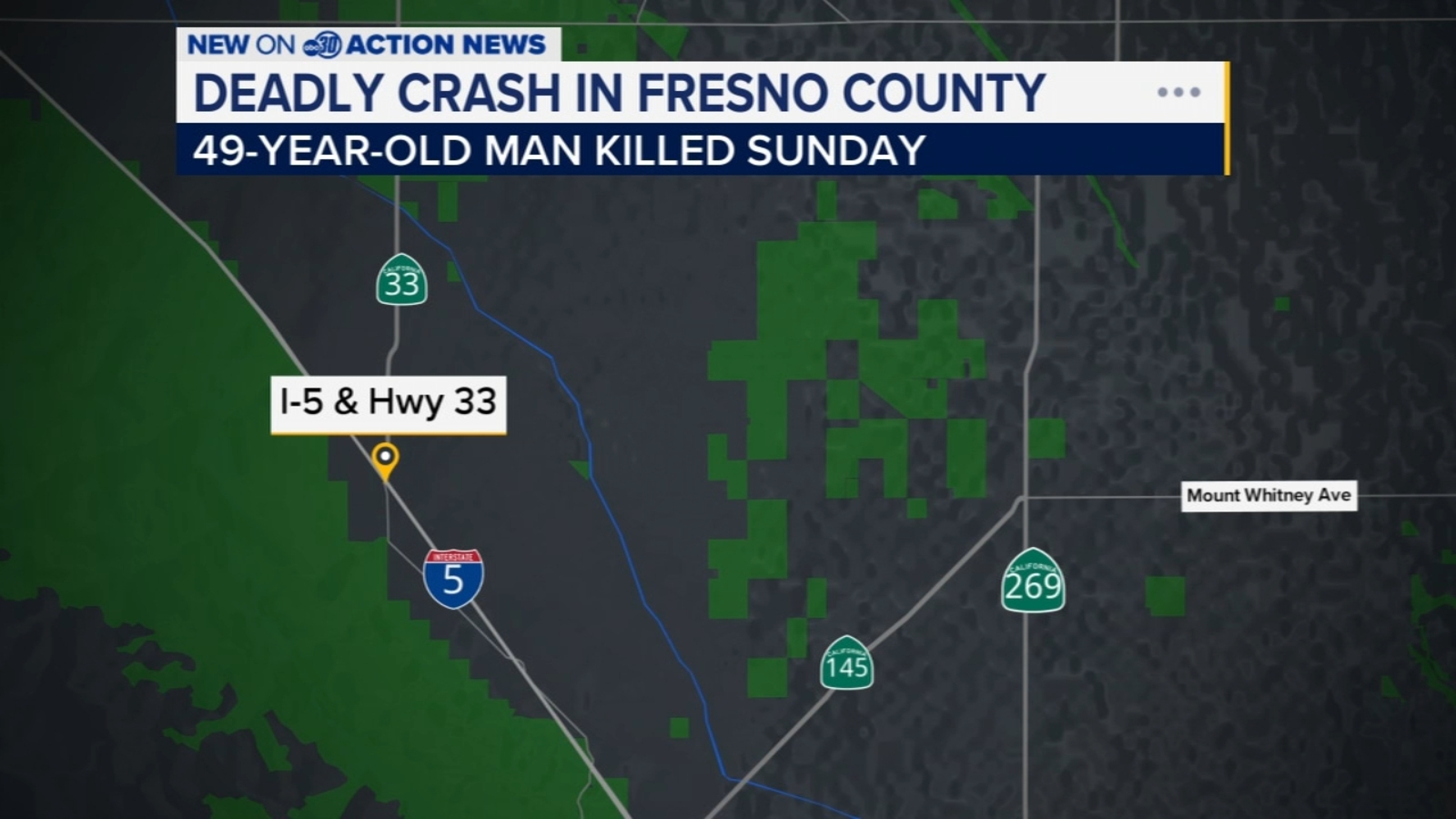 Las Vegas man killed in crash on Interstate 5 in Fresno County, CHP says