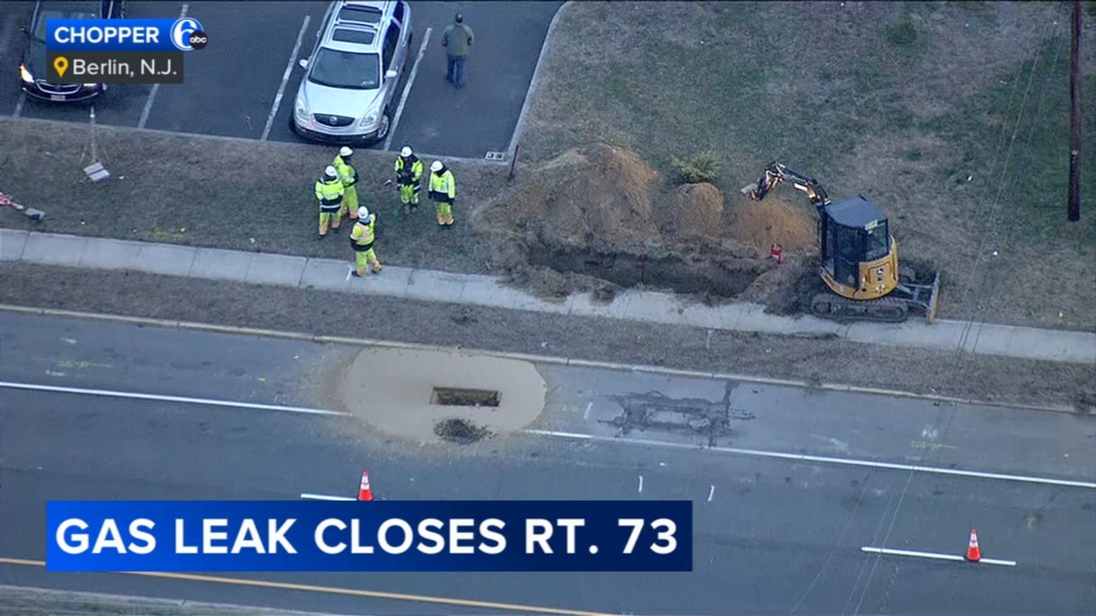 Gas leak closes Route 73 southbound in Berlin, New Jersey - 6abc ...