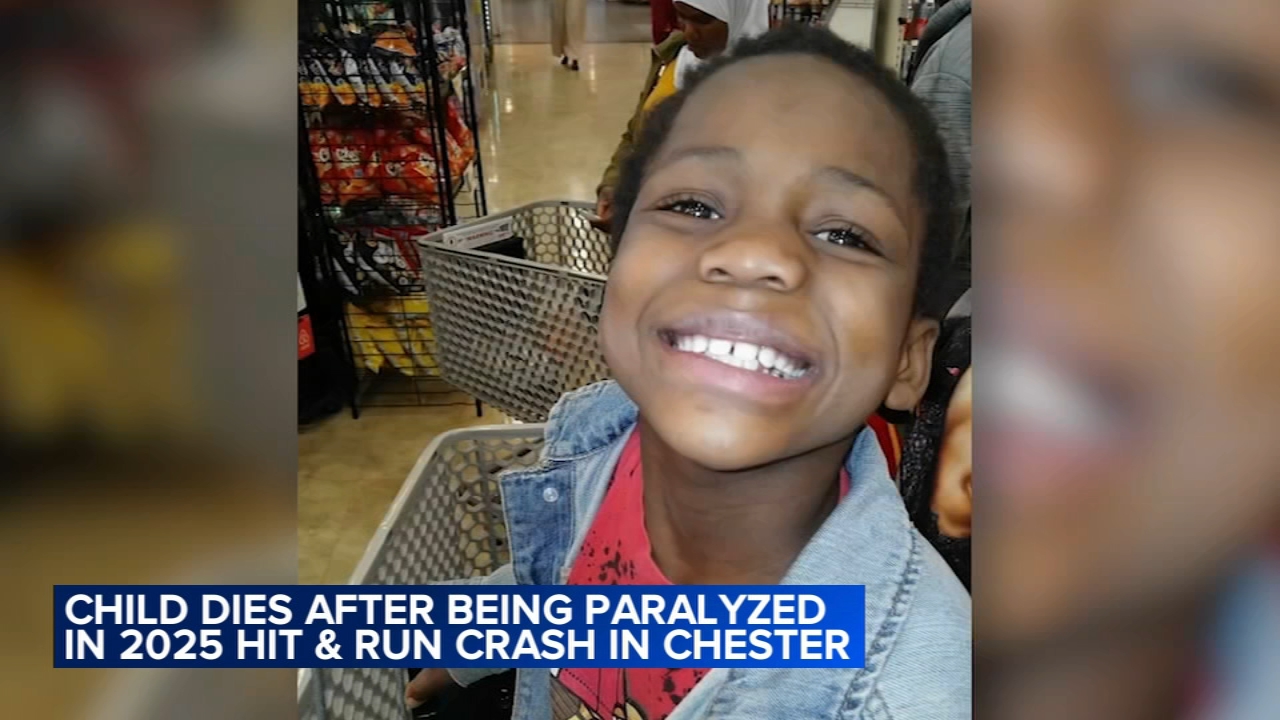 Child dies after being paralyzed in 2025 hit-and-run in Chester, Pa.