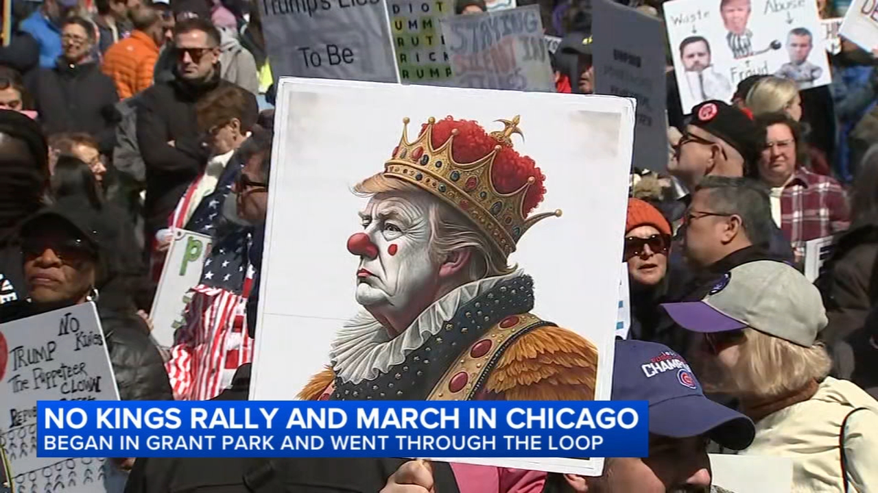 Thousands gather for anti-Trump 'No Kings' protests, march in Chicago