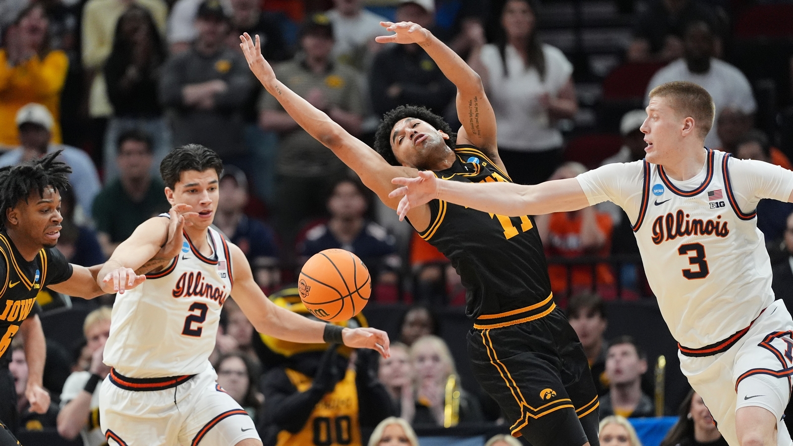 Illinois defeats Iowa, advances to Final Four in March Madness tournament; Purdue facing Arizona