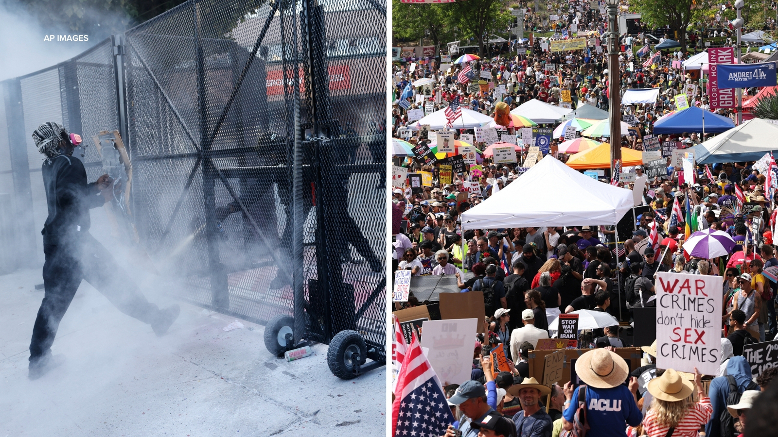 ‘No Kings’ protests 2026: Chaotic scene unfolds after thousands gathered for ‘No Kings’ rally in downtown Los Angeles ‘No Kings’ protests 2026: Chaotic scene unfolds after thousands gathered for ‘No Kings’ rally in downtown Los Angeles