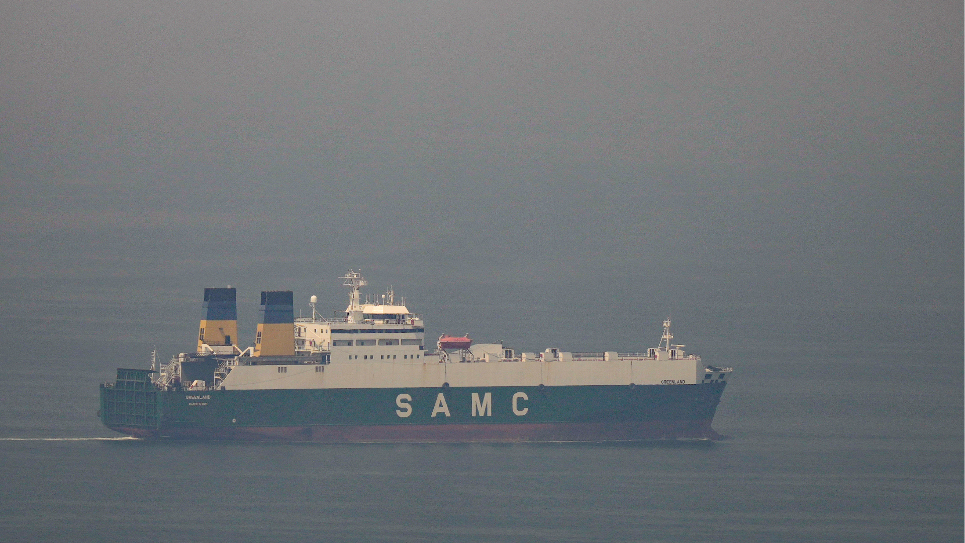 A cargo ship sails in the Arabian Gulf towards Strait of Hormuz in United Arab Emirates, Sunday, March 15, 2026.