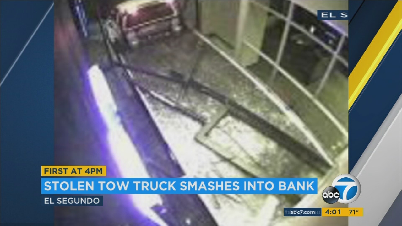 Stolen truck smashed into Chase bank in El Segundo