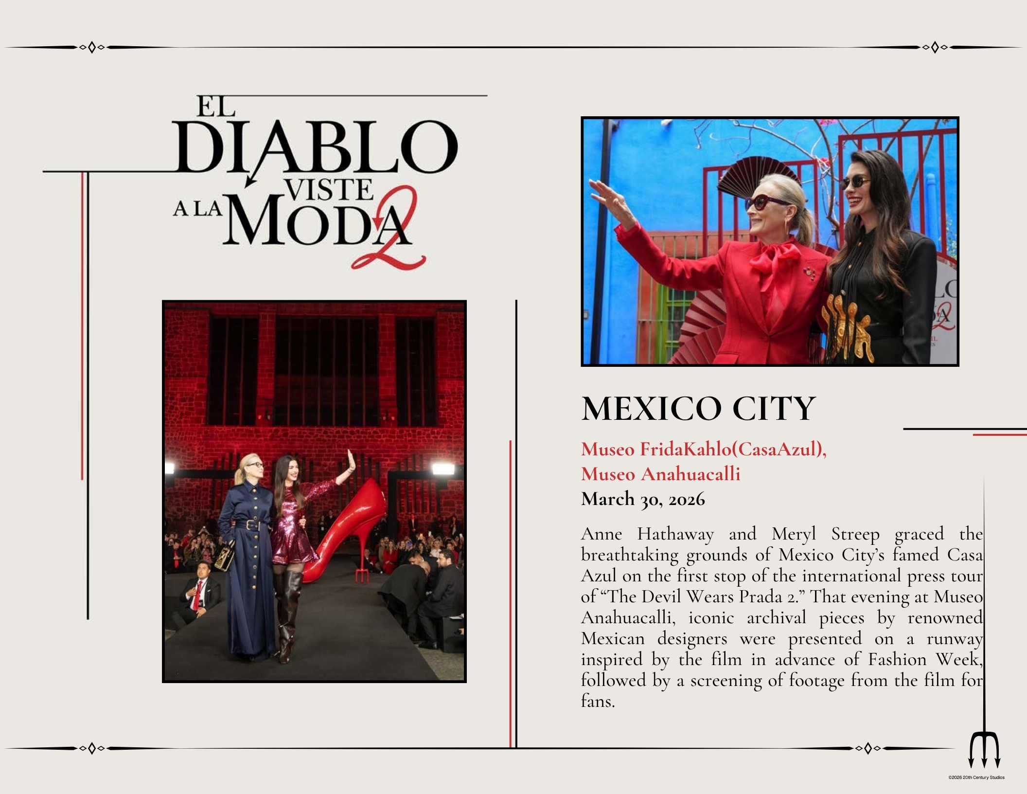 First page of "The Devil Wears Prada 2" Mexico City lookbook