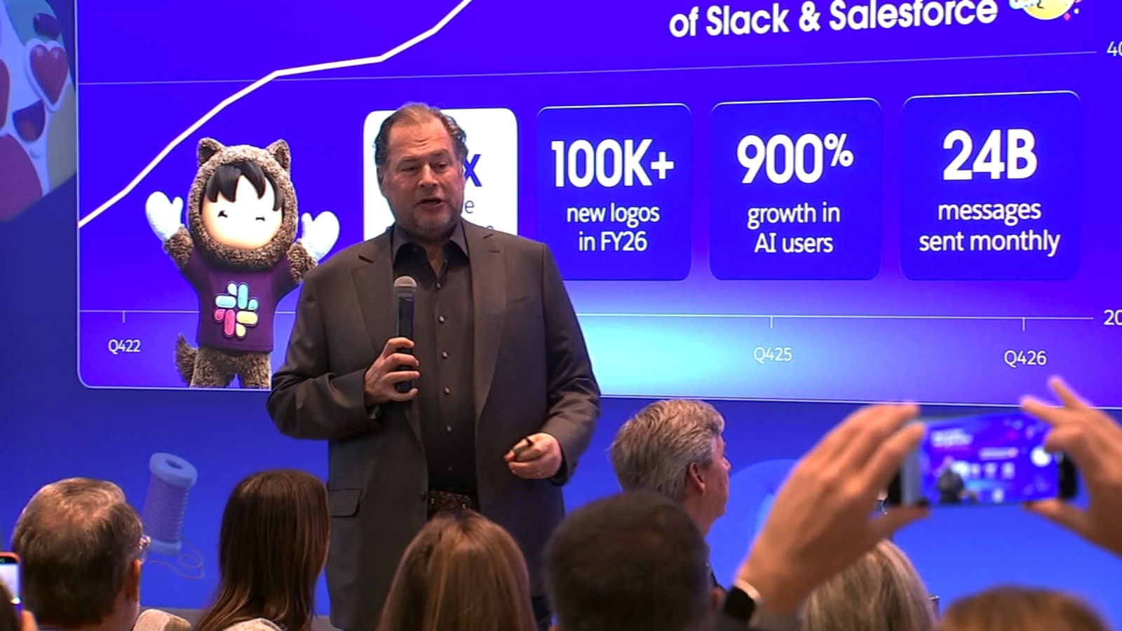 Marc Benioff unveils new version of Slackbot with AI capabilities, talks San Francisco's progress