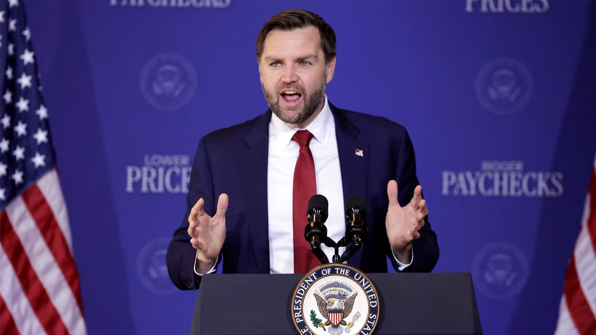Vice President JD Vance speaks at The Power House, March 13, 2026 in Rocky Mount, North Carolina.