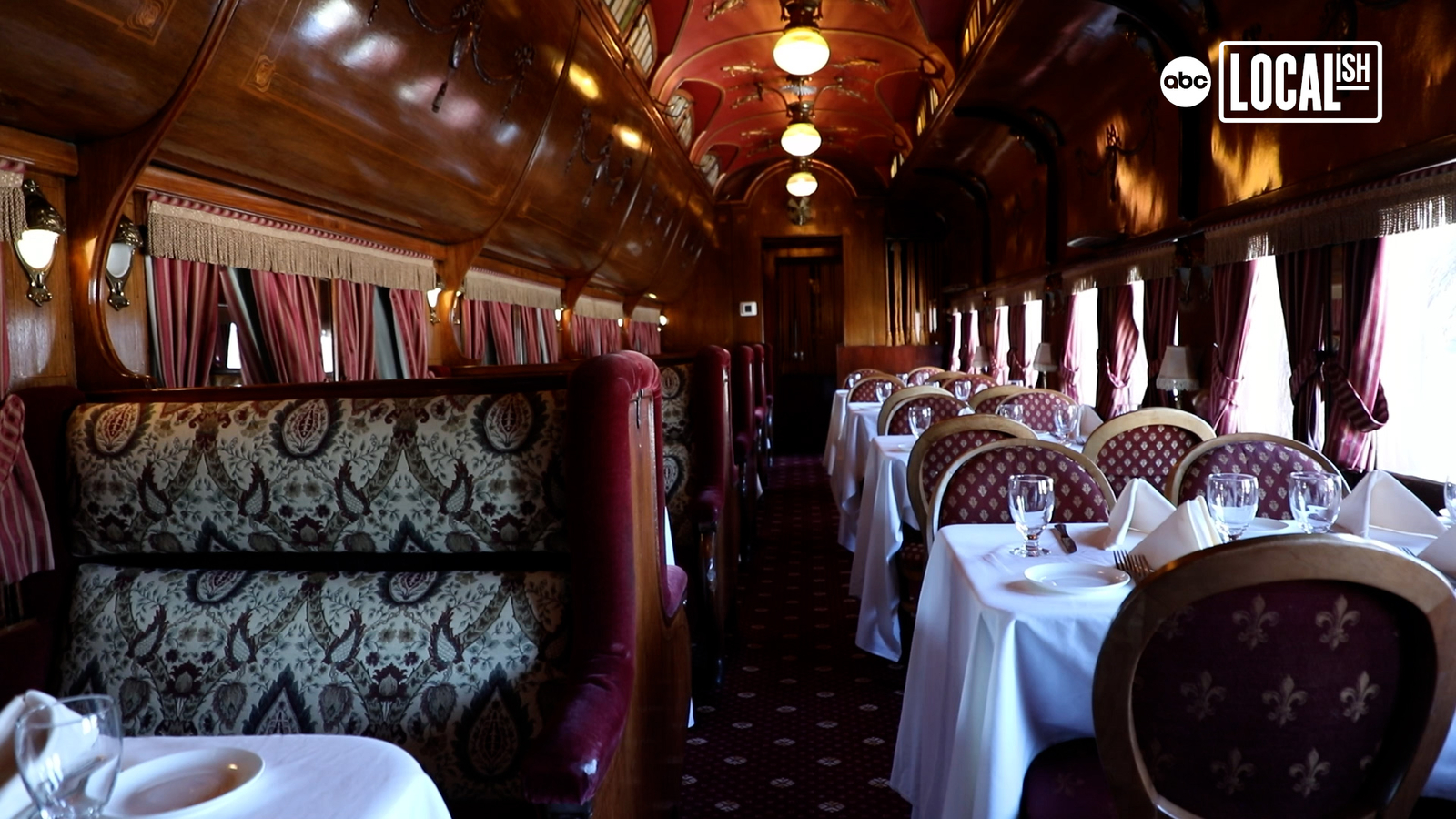 Dine in a 1800s parlor car!