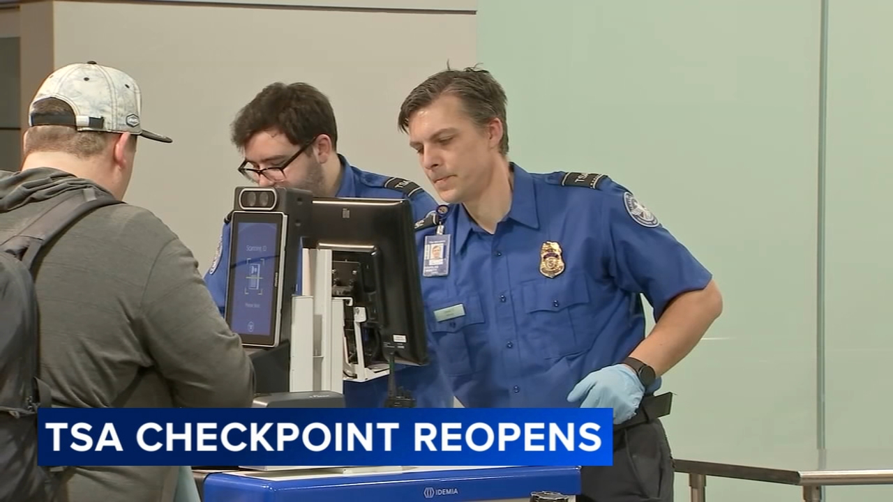 Terminal A West checkpoint reopens at Philadelphia International Airport