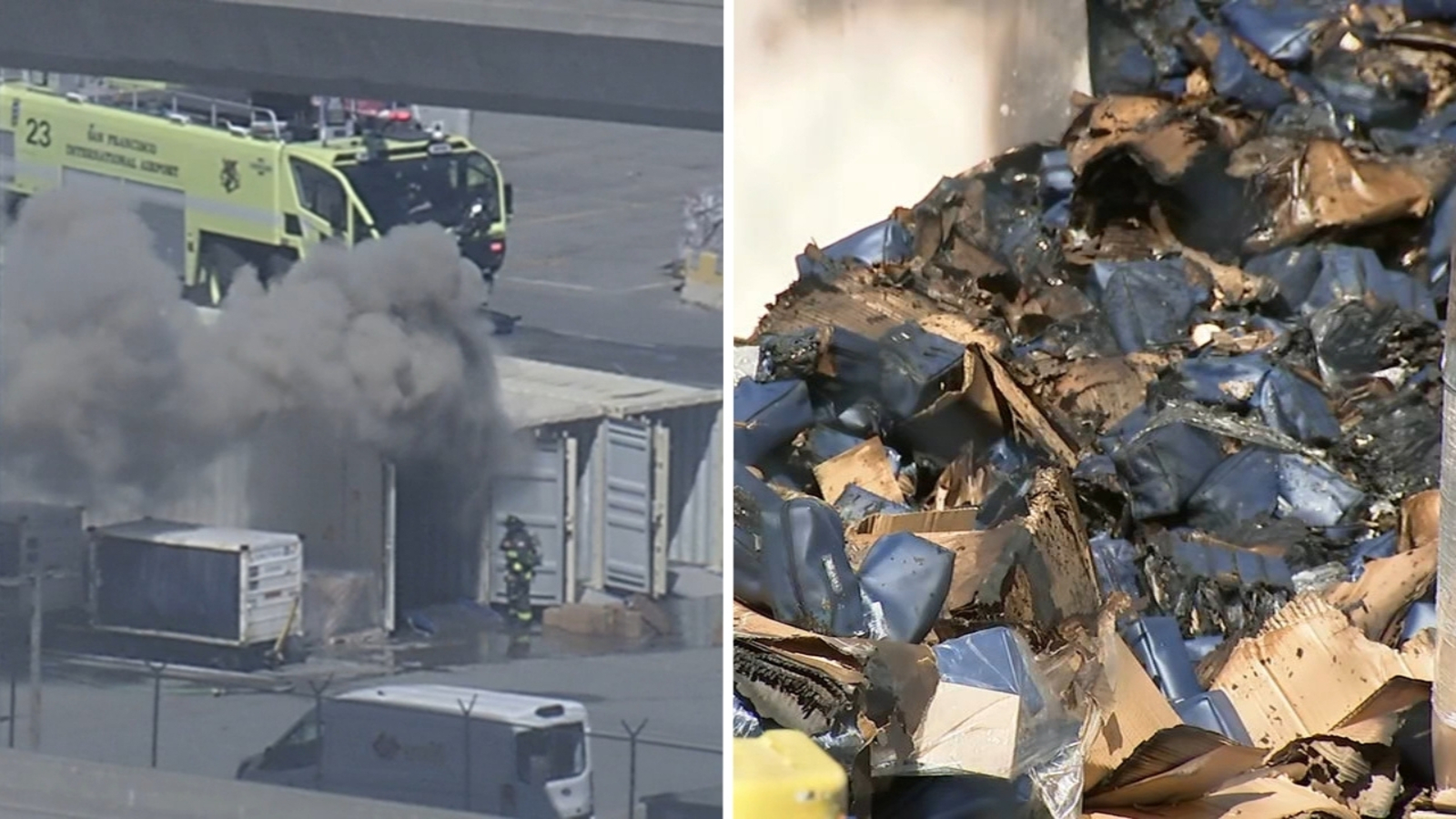 Cargo pallet fire breaks out at SFO, impacting some services, officials say