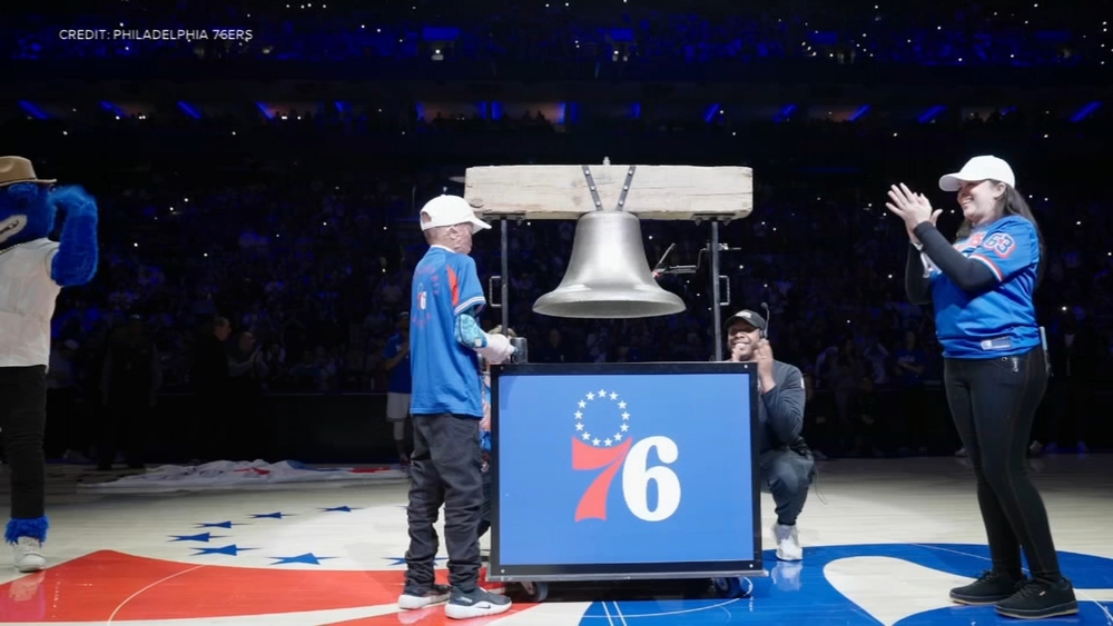 Medical jet crash survivor rings bell before 76ers game