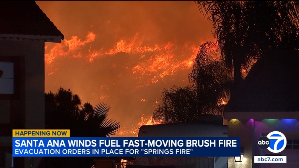 Springs Fire's containment increases to 45% in Moreno Valley