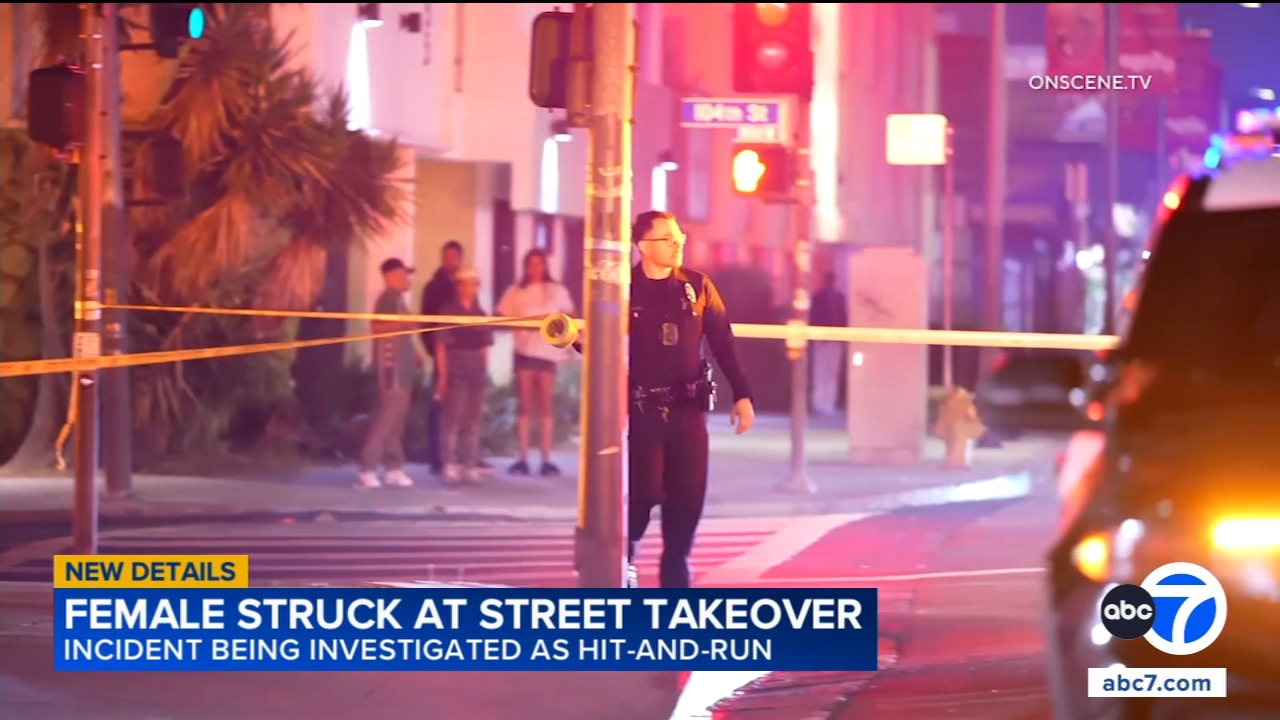 Woman hit by car during South LA street takeover