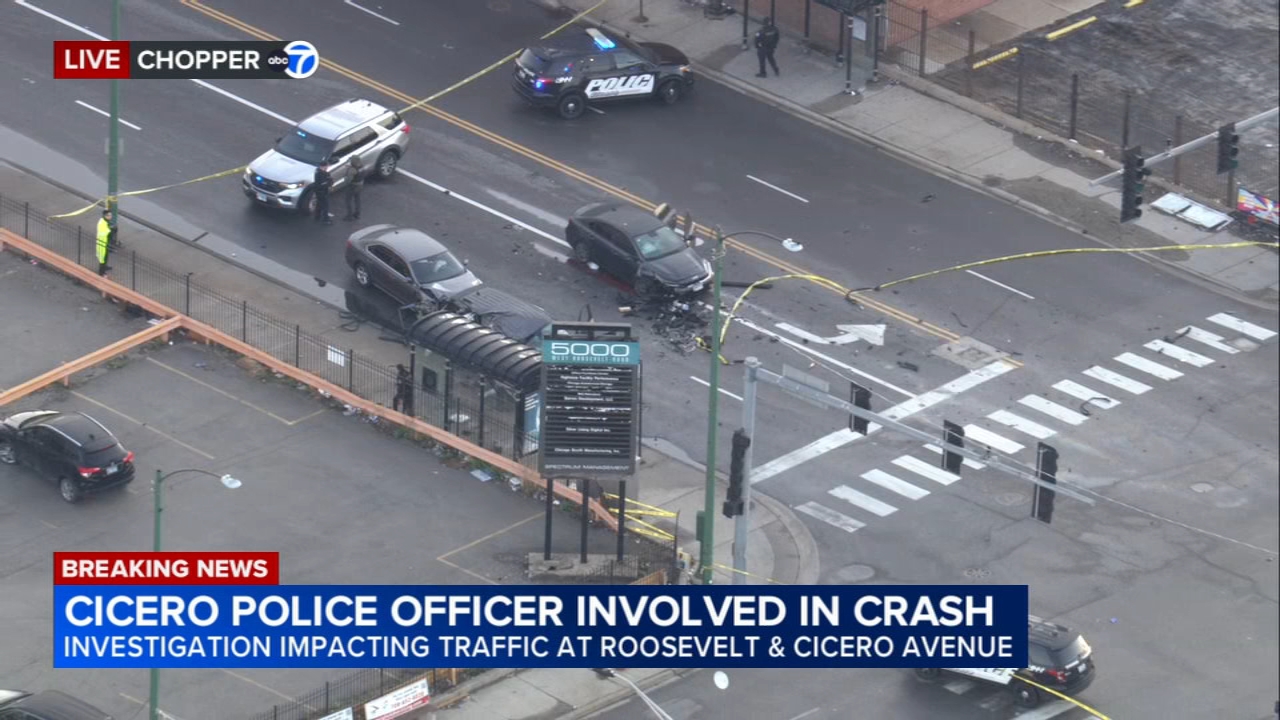 Chopper 7 was over the scene near Cicero Avenue and Roosevelt Road on Monday.
