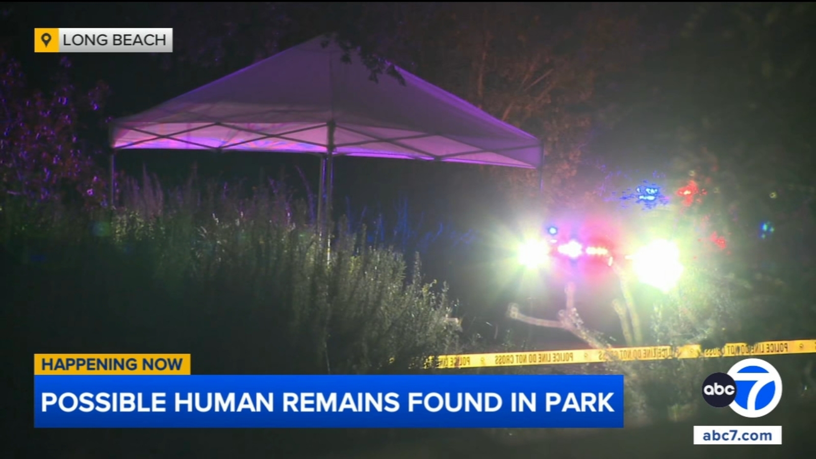 Possible human remains found in Long Beach park on Easter Sunday