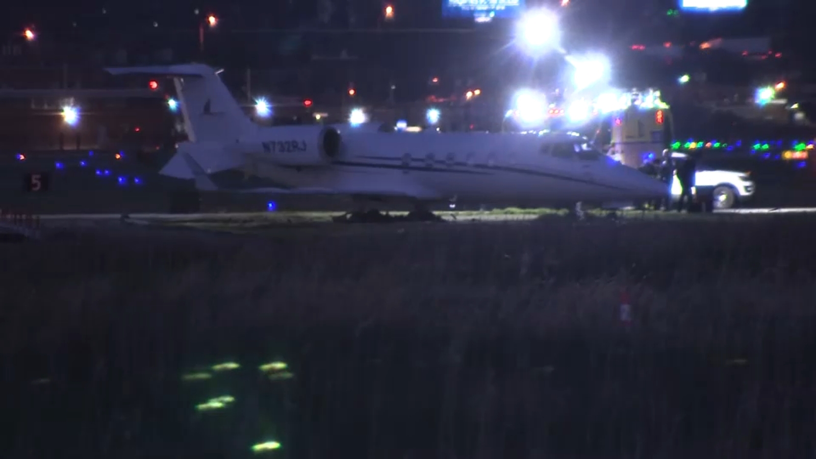 Jet skids off runway at Teterboro Airport in New Jersey, temporarily suspending operations