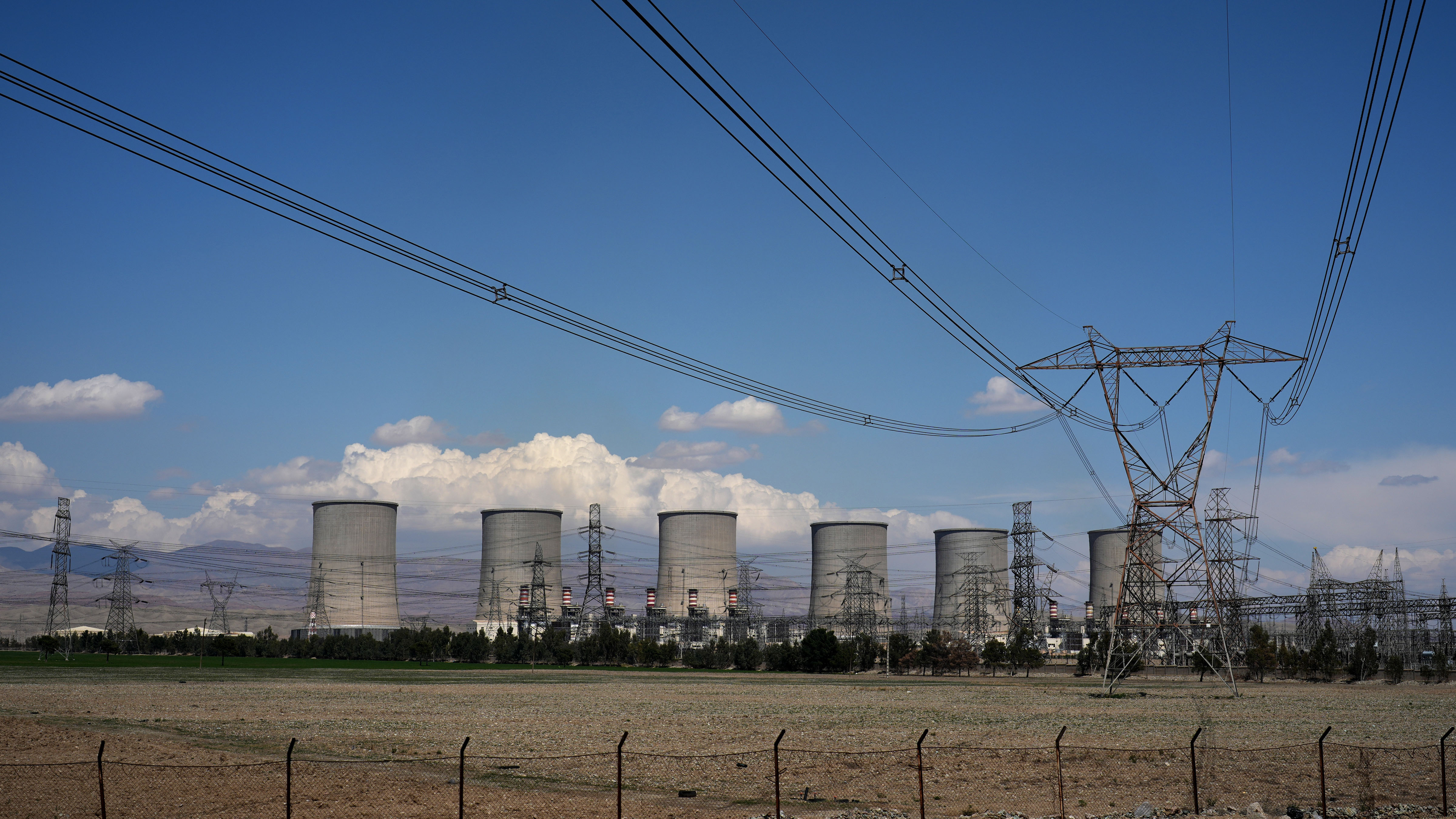 The Damavand power station is seen from a nearby road on the outskirts of Tehran, Iran, Tuesday, April 7, 2026.