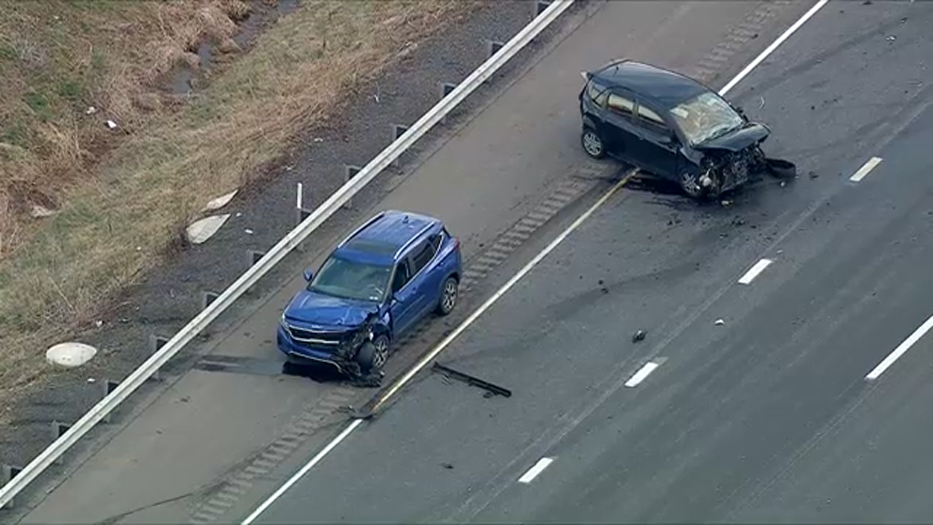 Chopper 6 was over the scene of a multi-vehicle crash that closed Route 1 southbound in Bensalem, Pa.