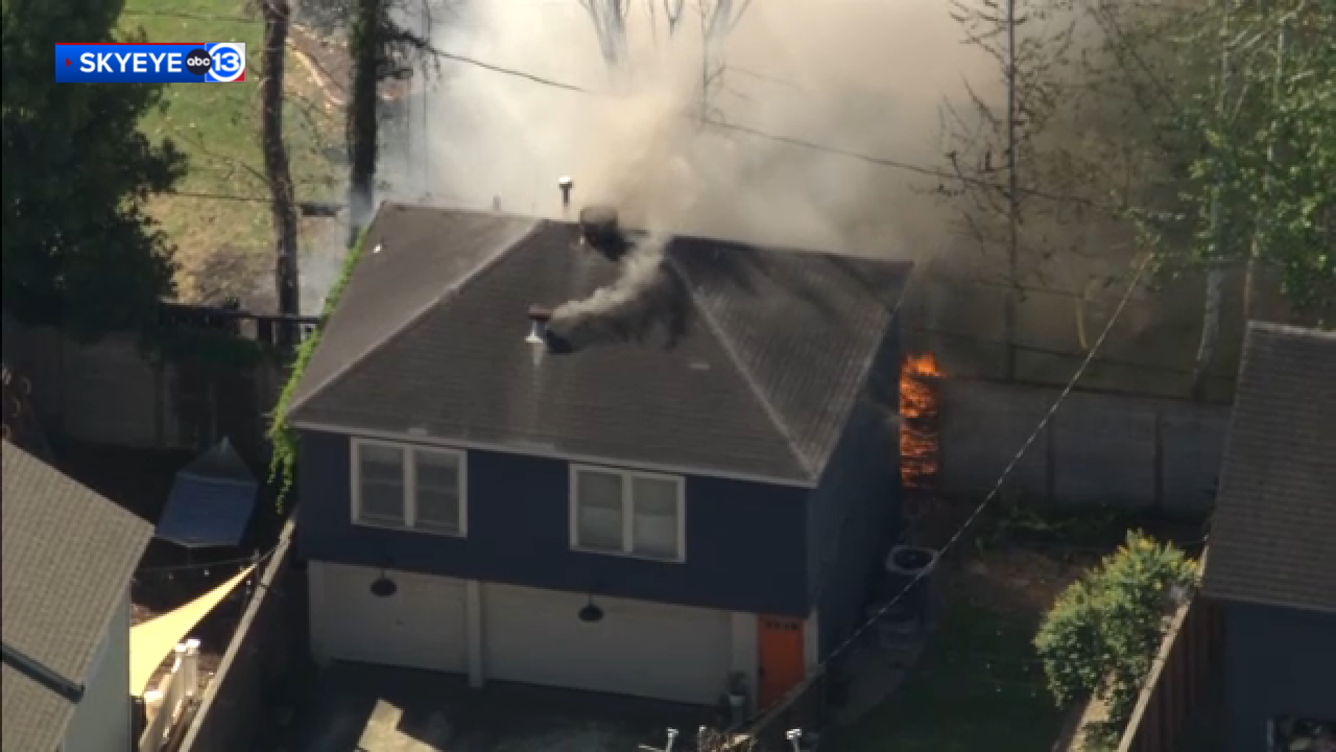 SkyEye captured images of the scene as HFD crews worked to put out the blaze.