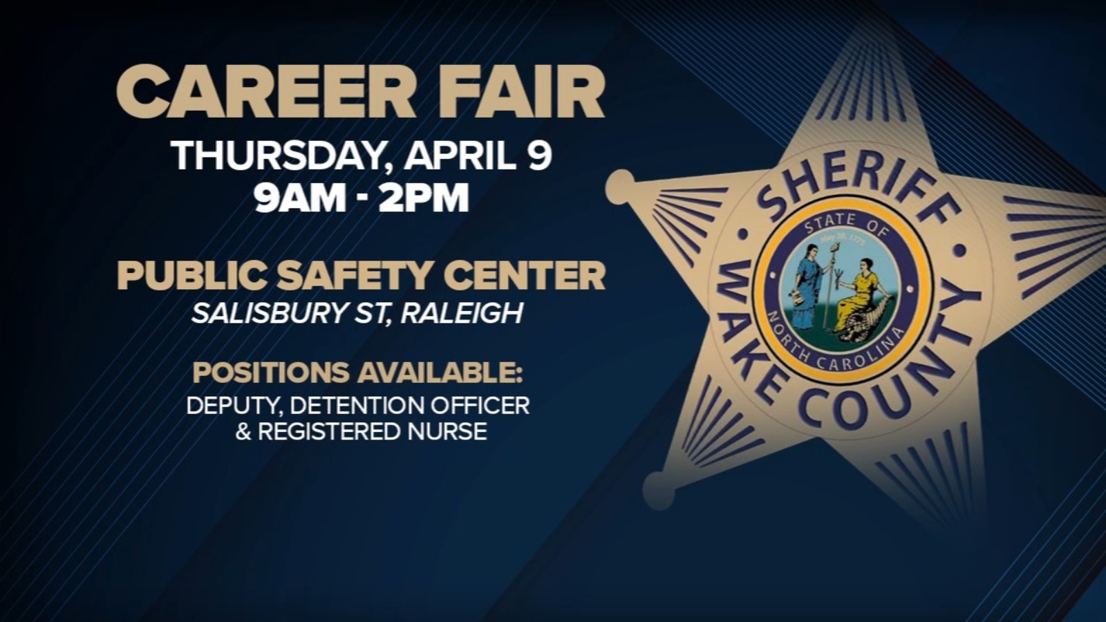 Wake County Sheriff's Office now hiring with on-site interviews