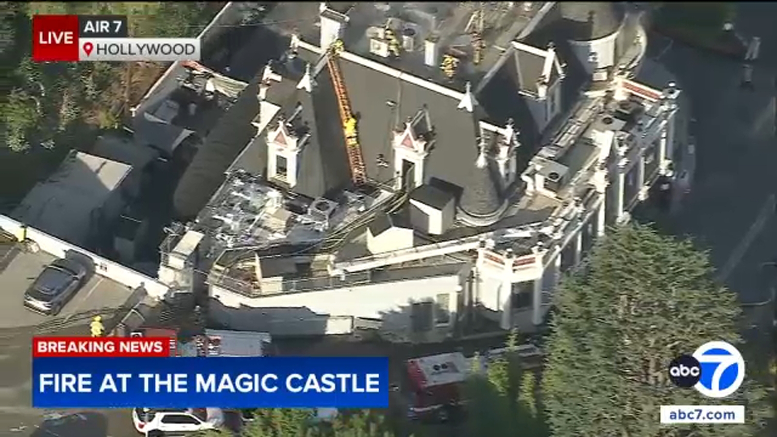 Fire breaks out at Magic Castle in Hollywood Fire breaks out at Magic Castle in Hollywood