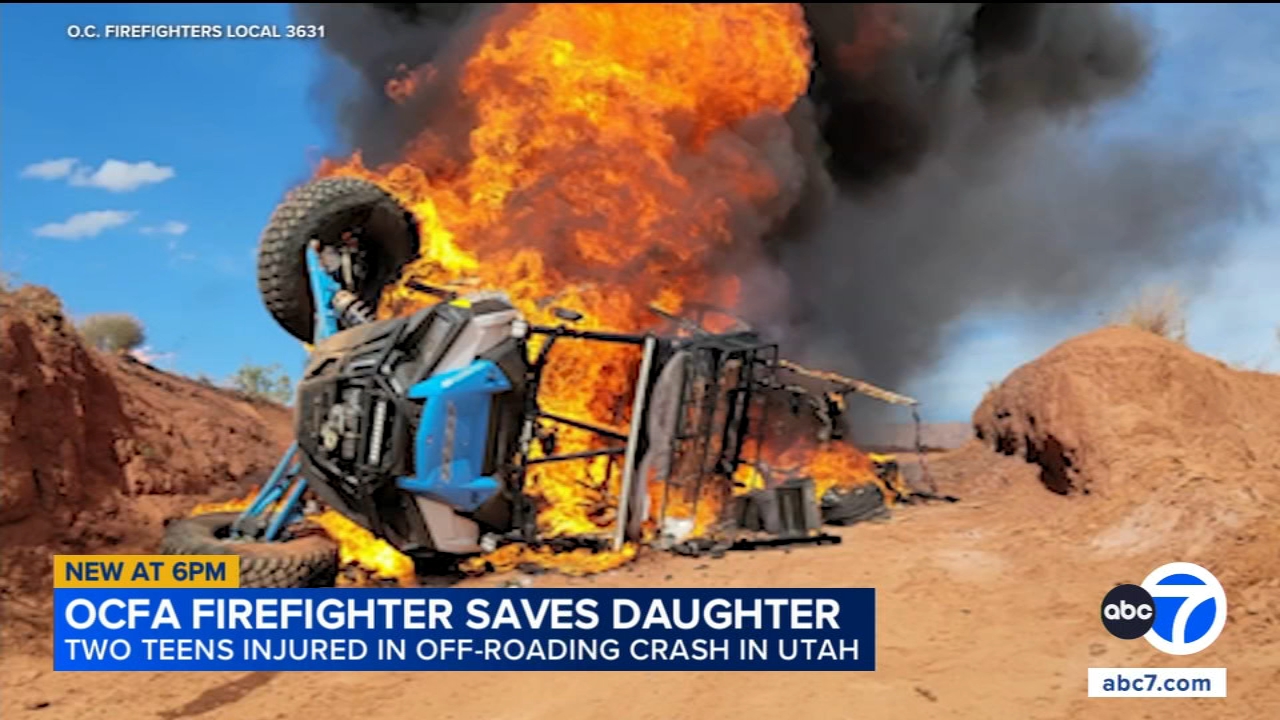 Off-duty OC firefighter saves teenage girls, including daughter, from fiery off-road crash