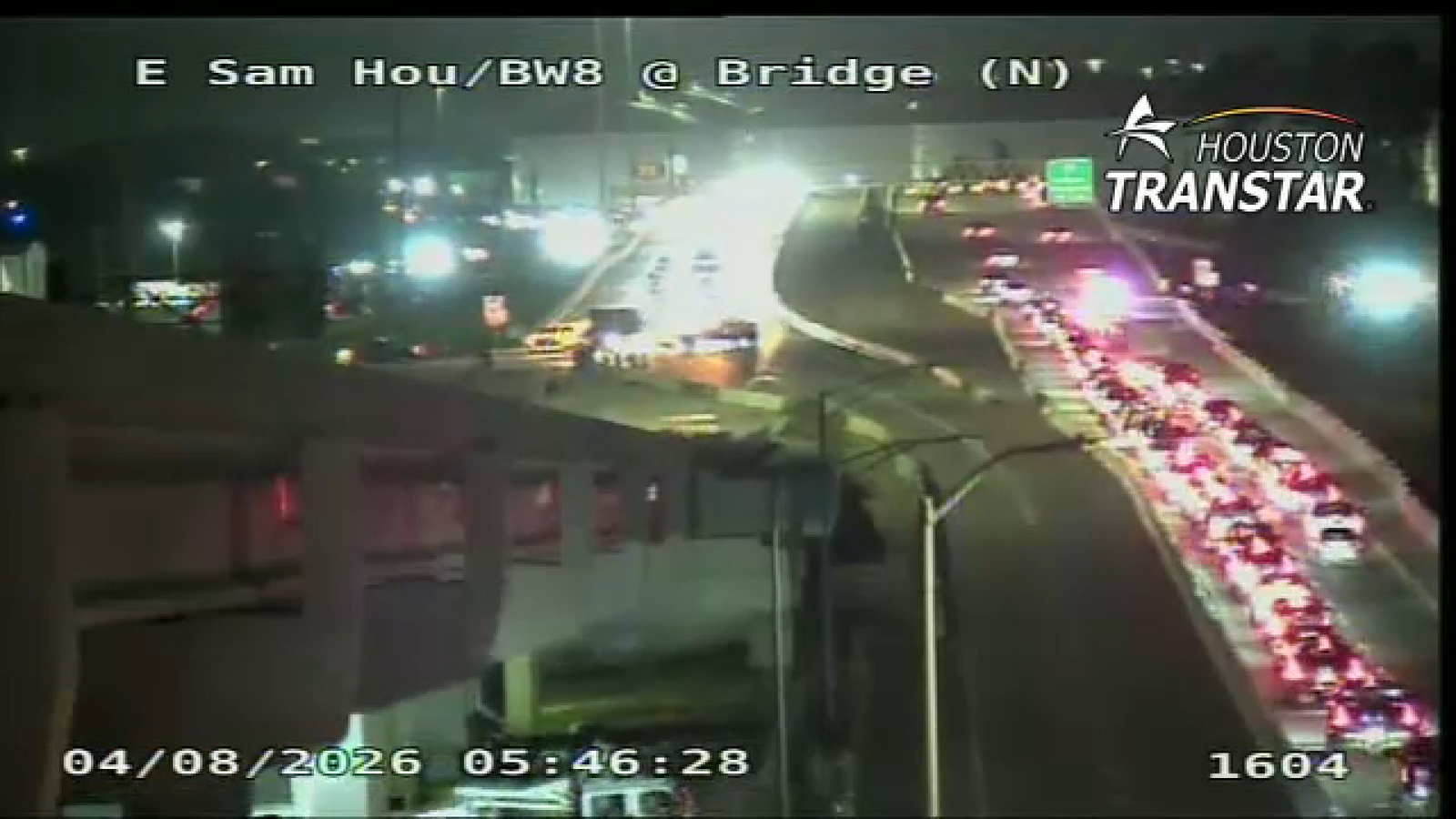 TranStar shows multi-vehicle wreck causing delays on East Beltway SB at Ship Channel Bridge